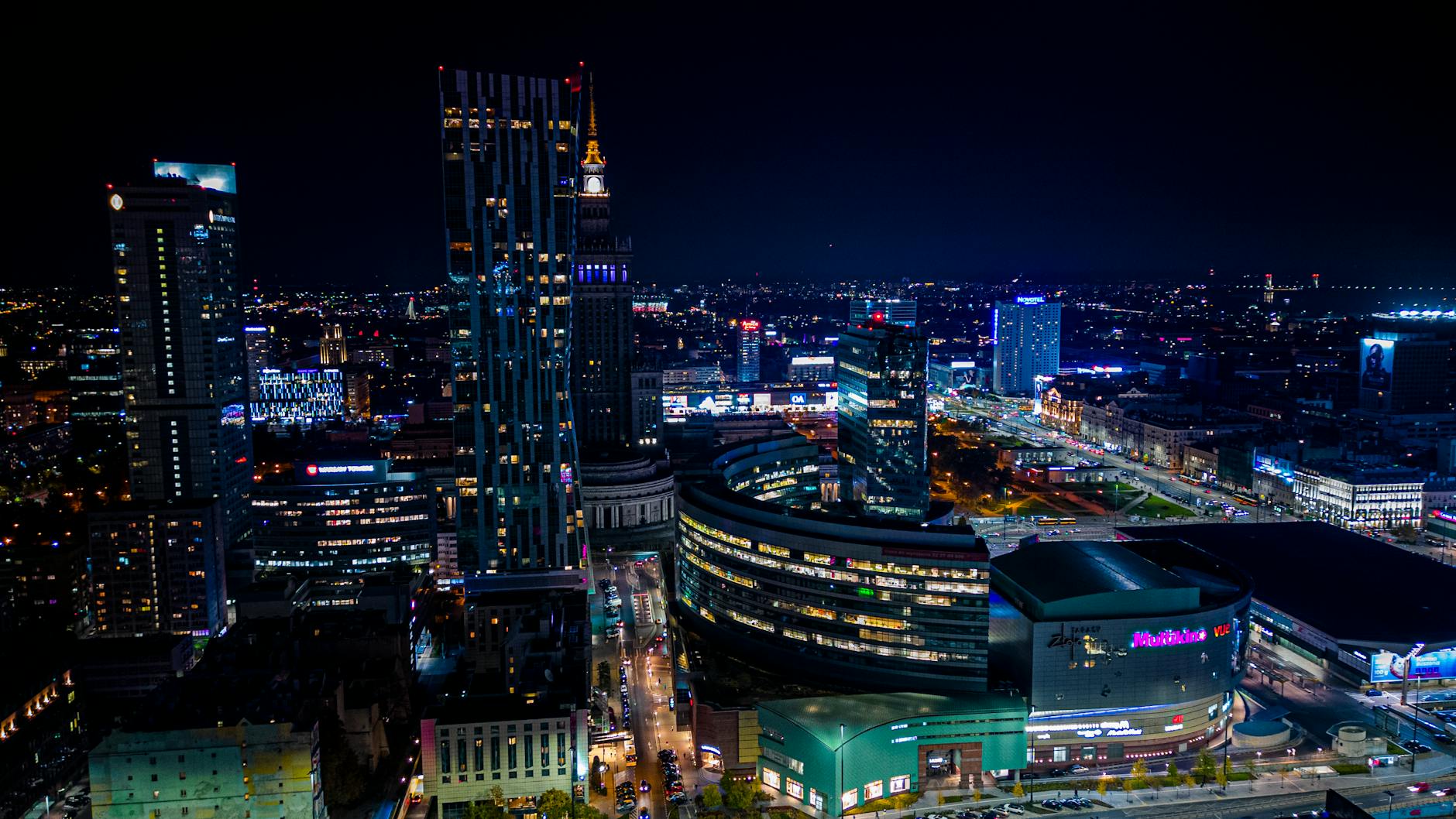 Warsaw night hotel area for nightlife return planning.