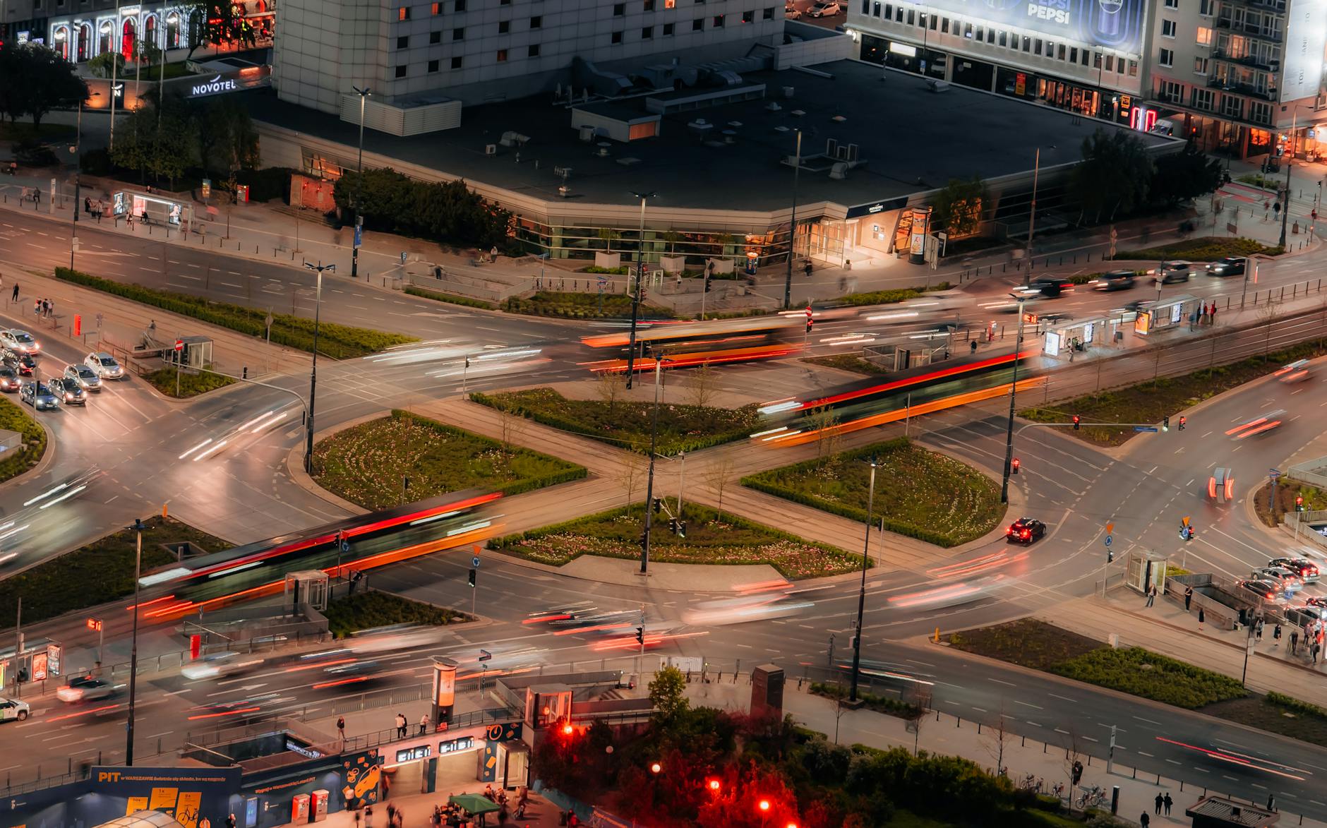 Warsaw nightlife district setting for evening travel planning.