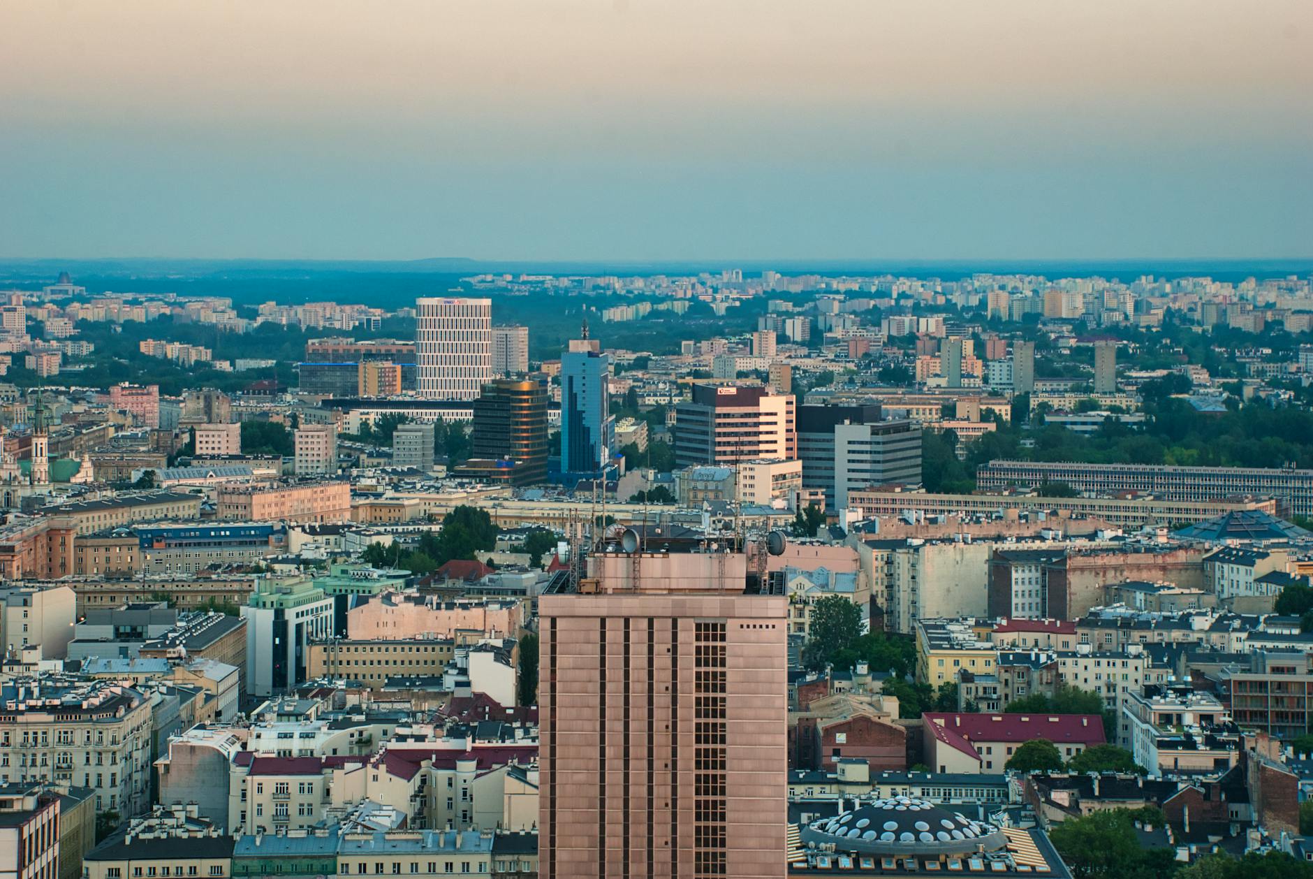 Warsaw skyline for repeat leisure visitor report planning.