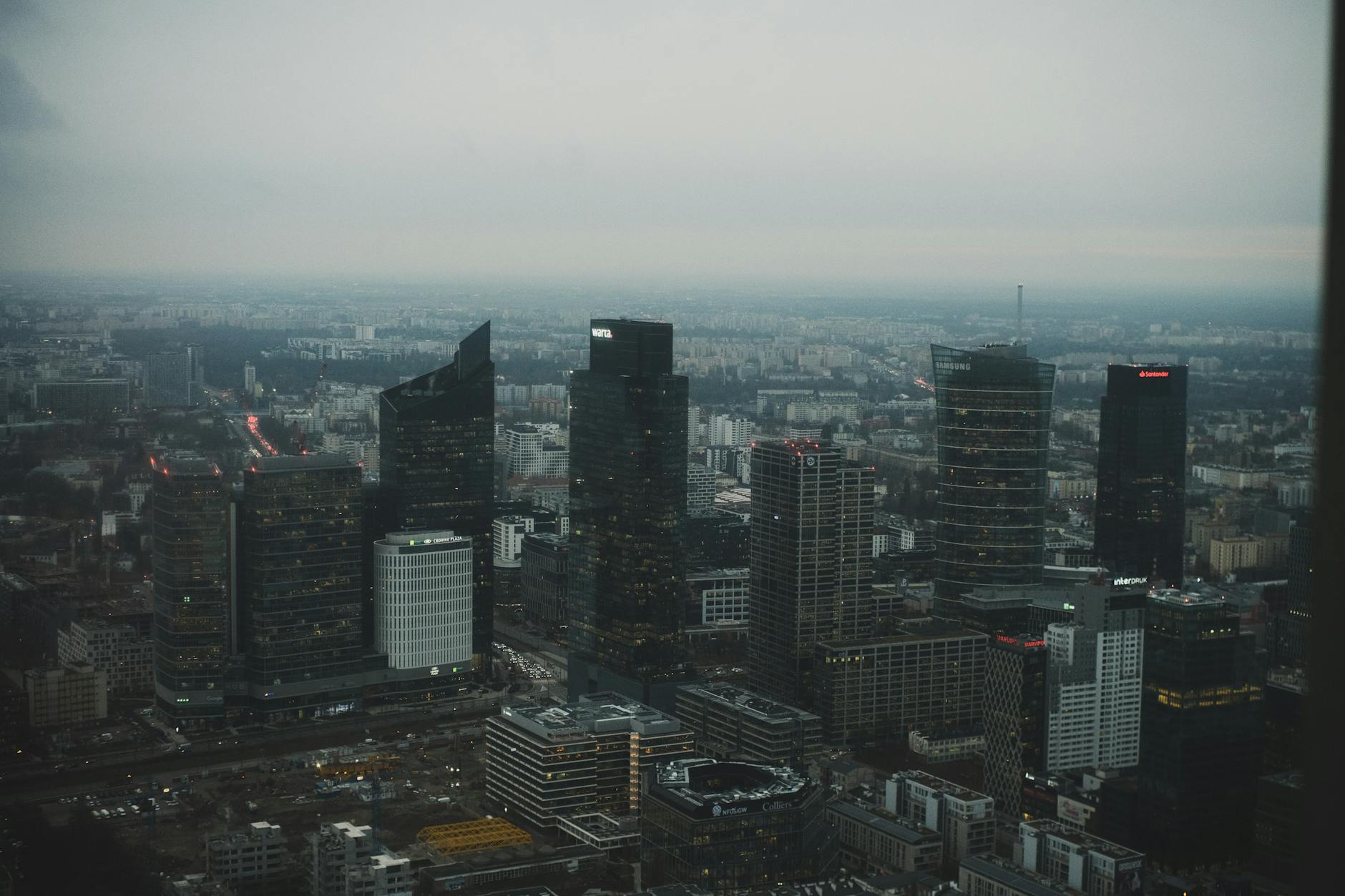 Warsaw business district skyline for sales traveler planning.