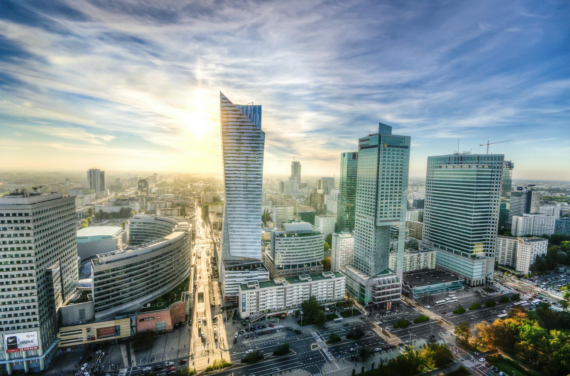 Warsaw skyline for mobility-limited travel report planning.