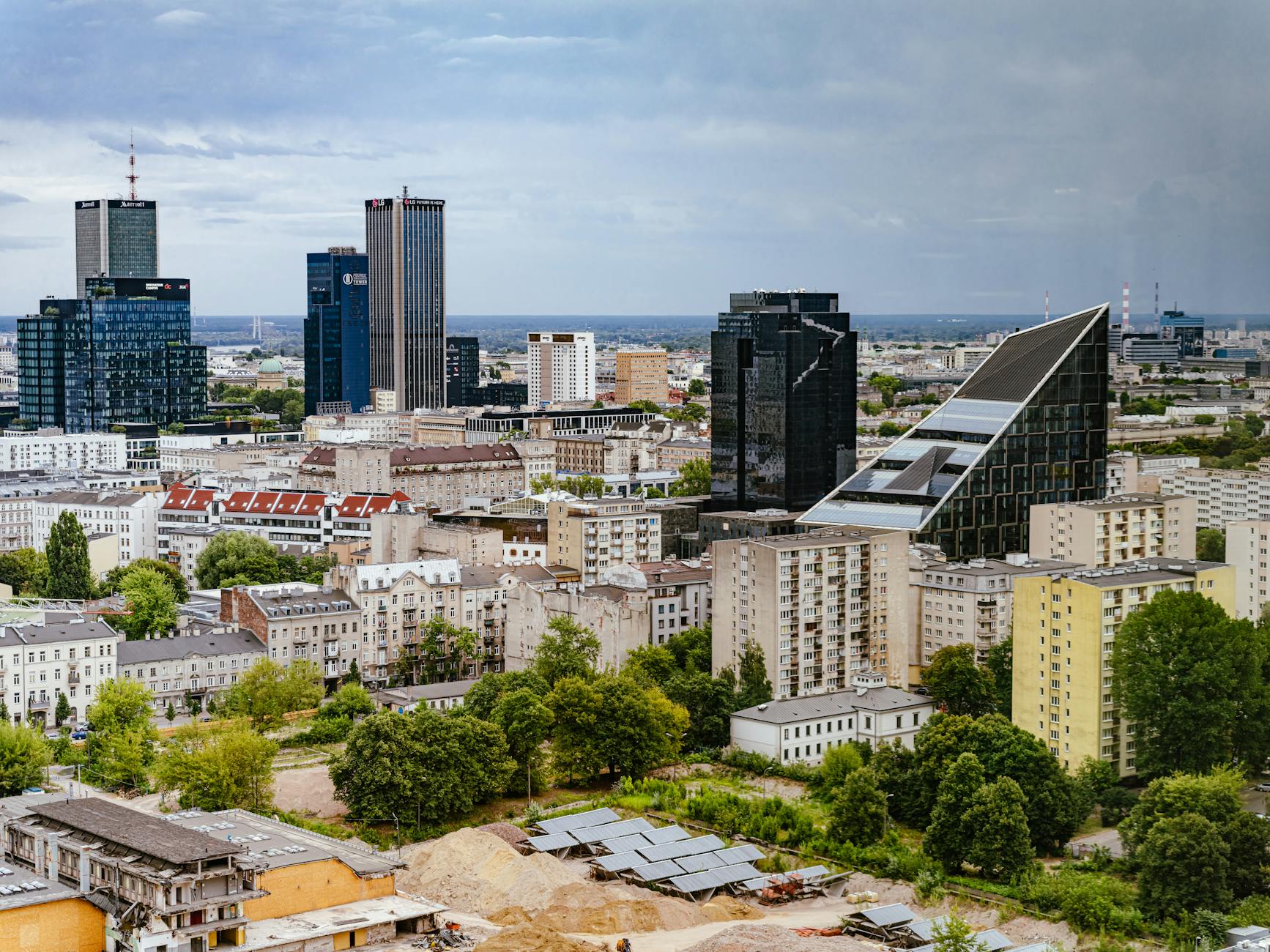 Warsaw skyline for woman traveler report planning.