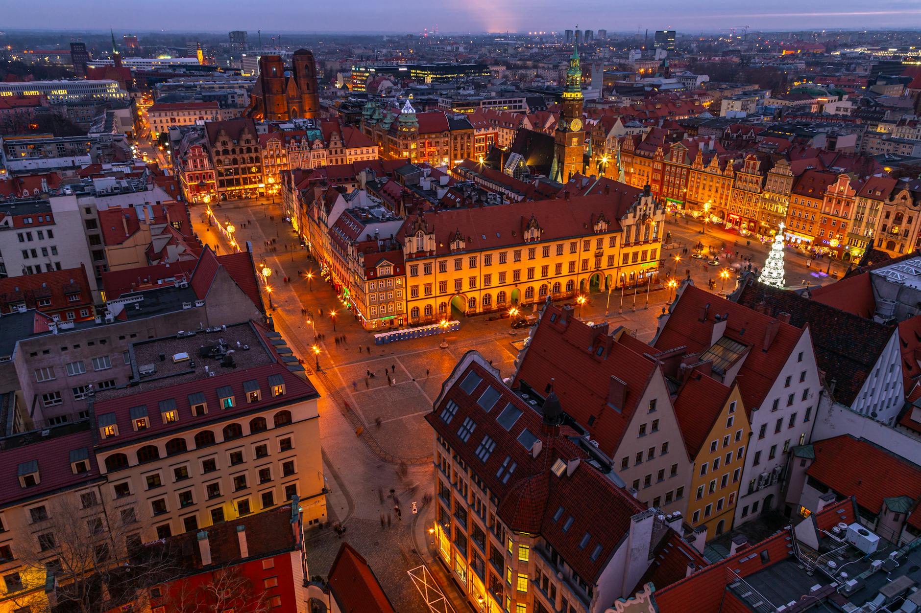 Wroclaw evening street for budget traveler planning.