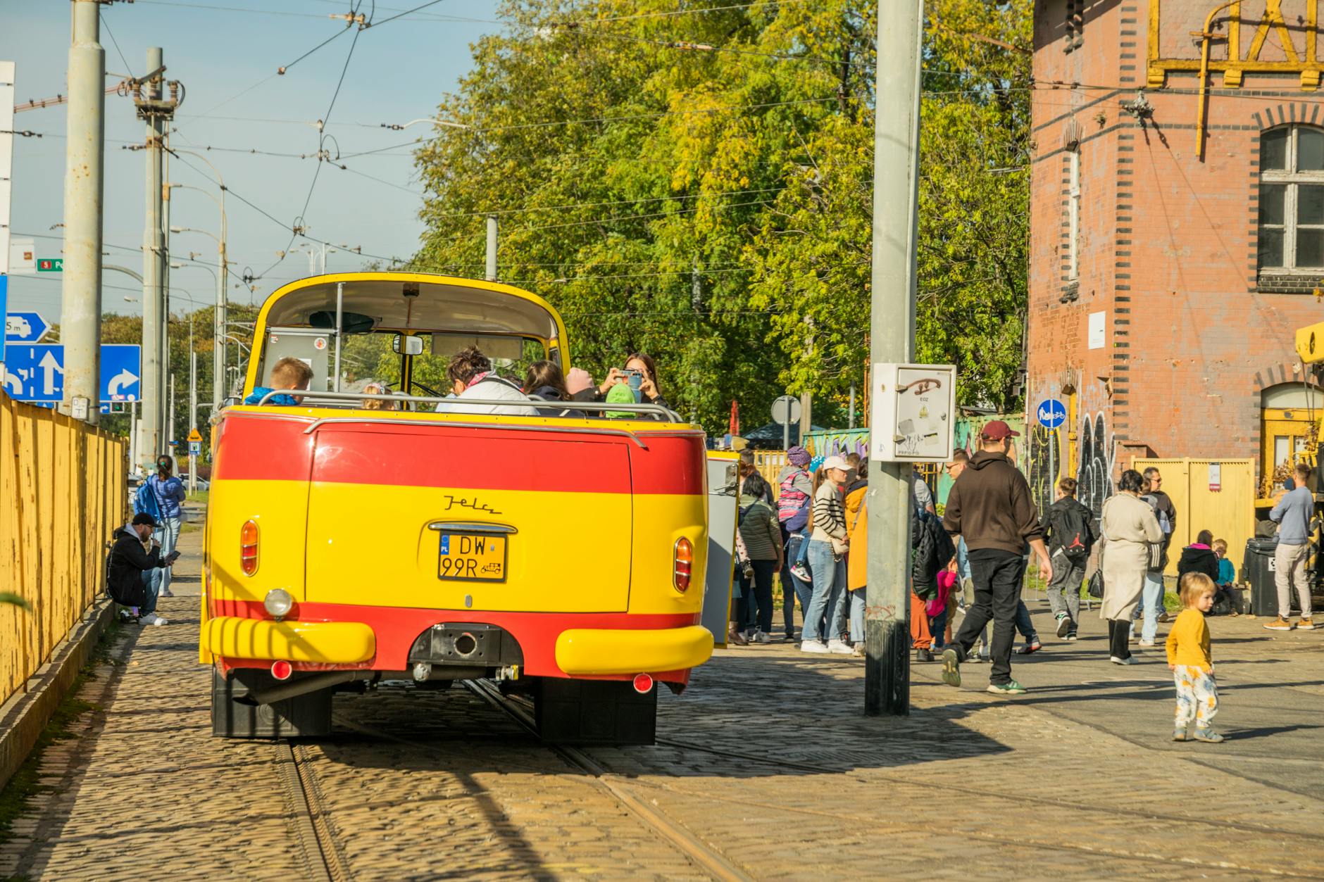 Wroclaw tram and street for family transport planning.