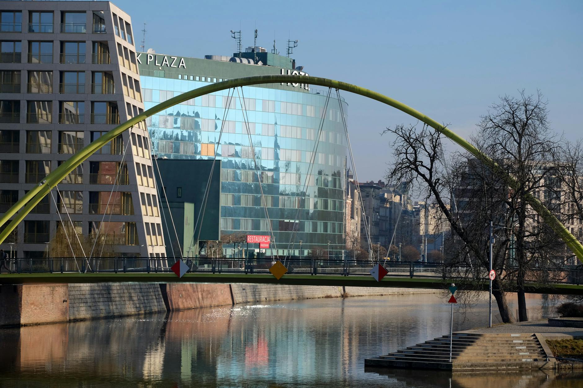 Wroclaw business district setting for diligence-site planning.