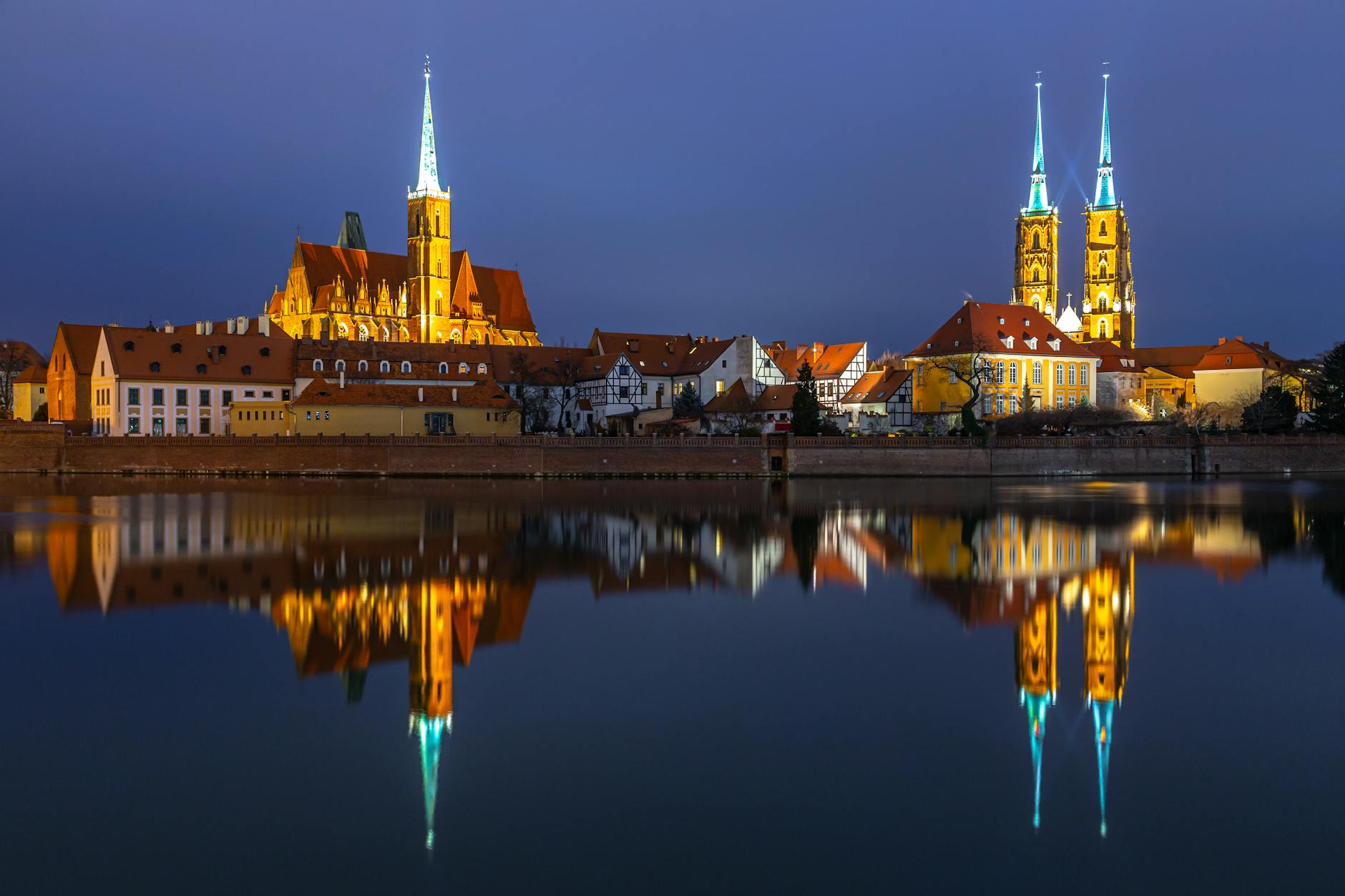 Wroclaw evening street for journalist safety planning.
