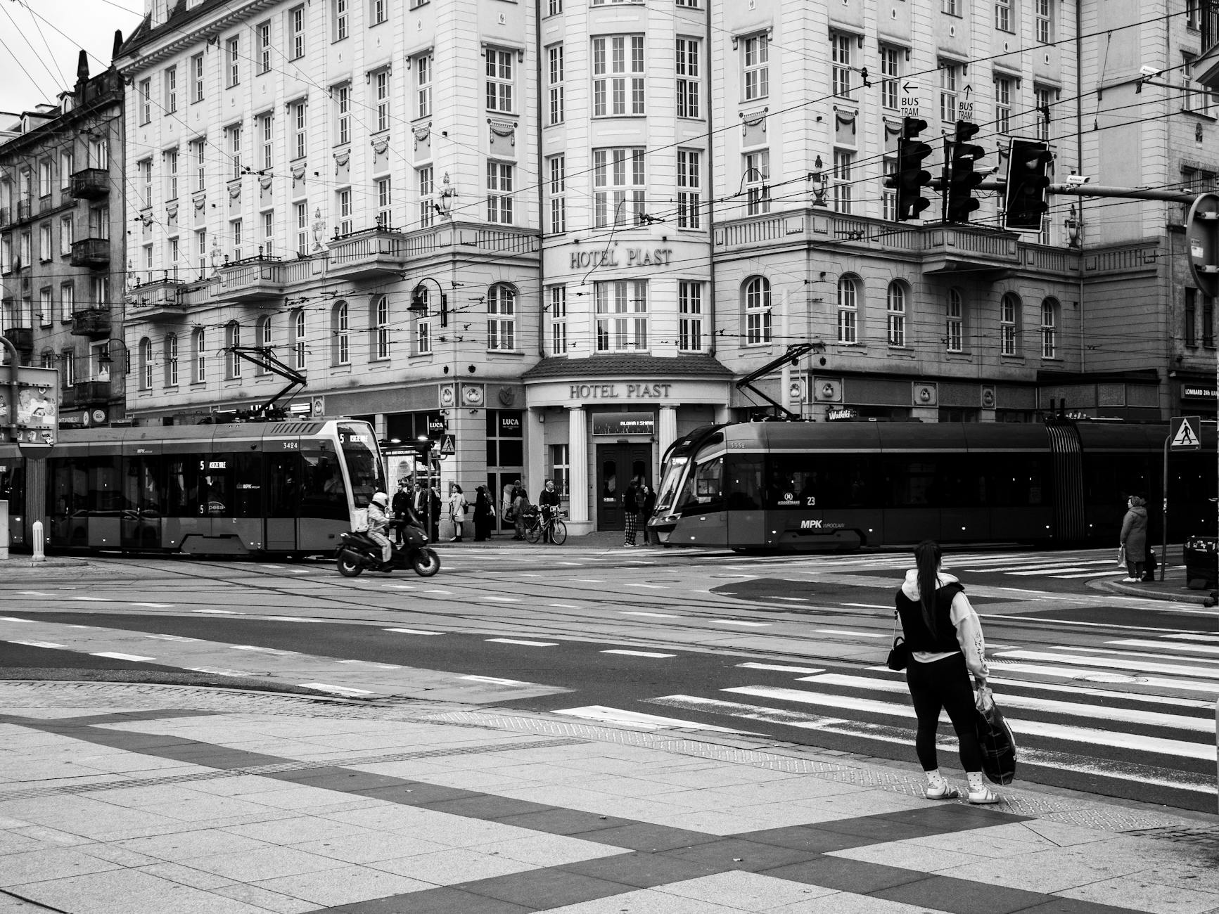 Wroclaw hotel and old-town street for older traveler lodging planning.