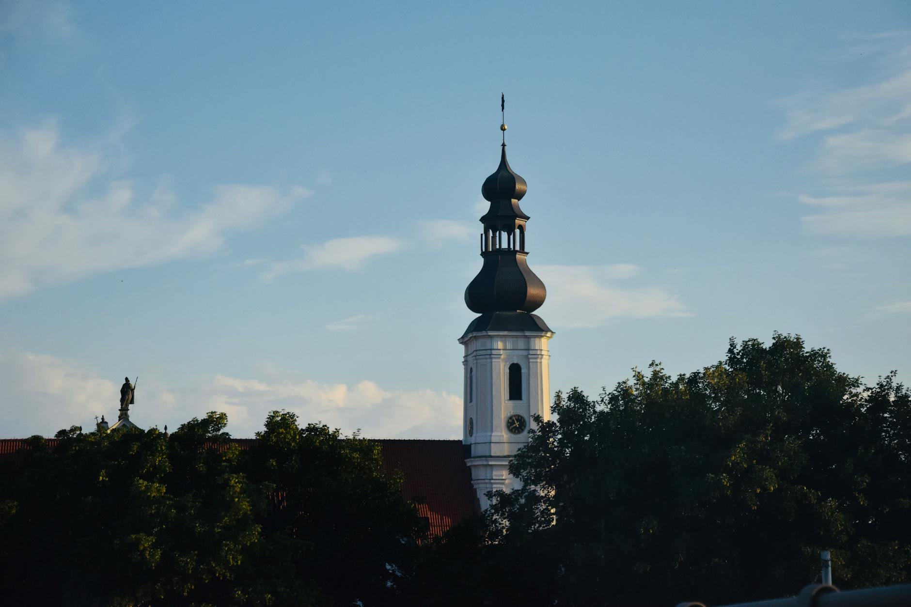 Wroclaw evening church setting for pilgrimage return planning.