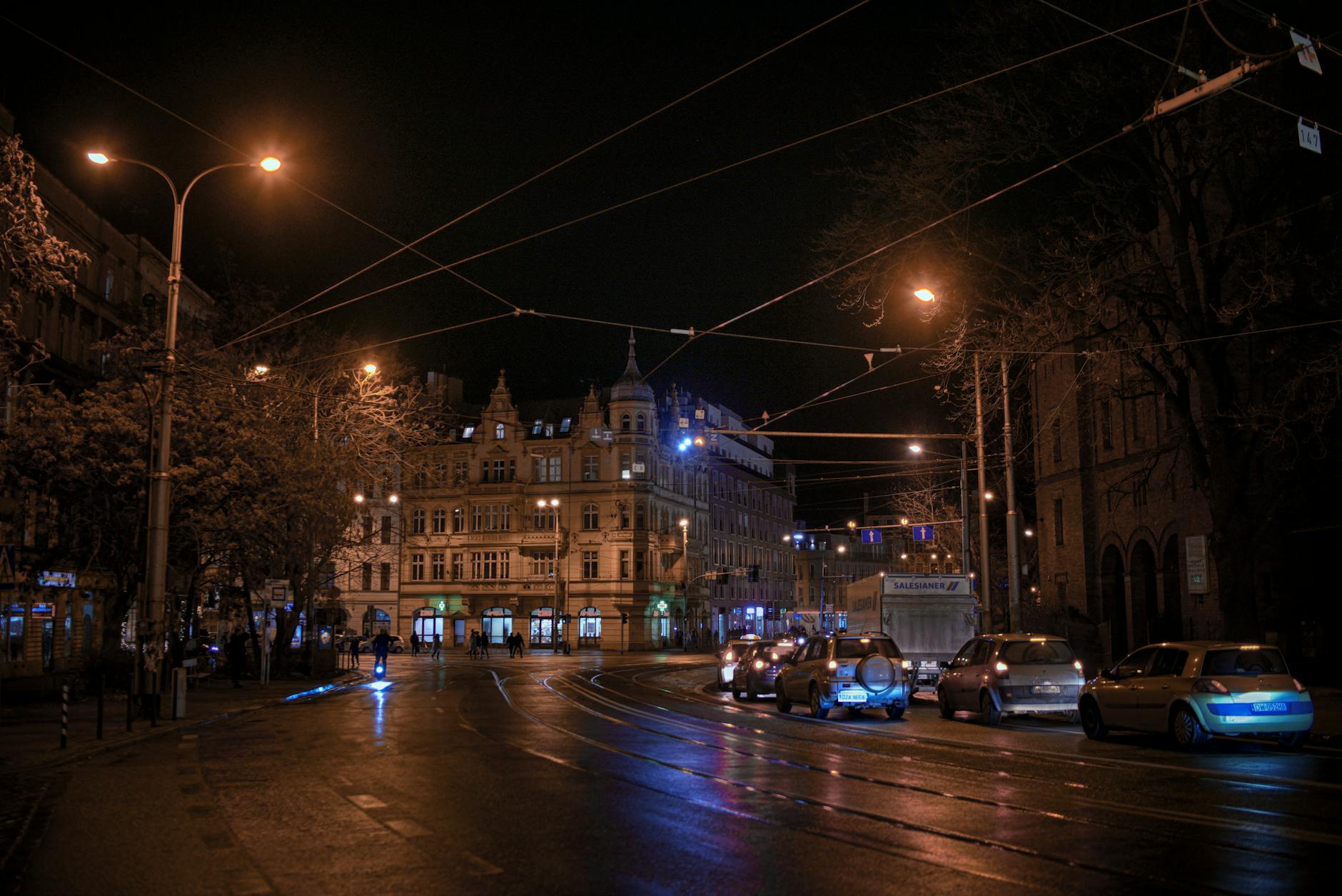 Wroclaw evening street for solo traveler night planning.
