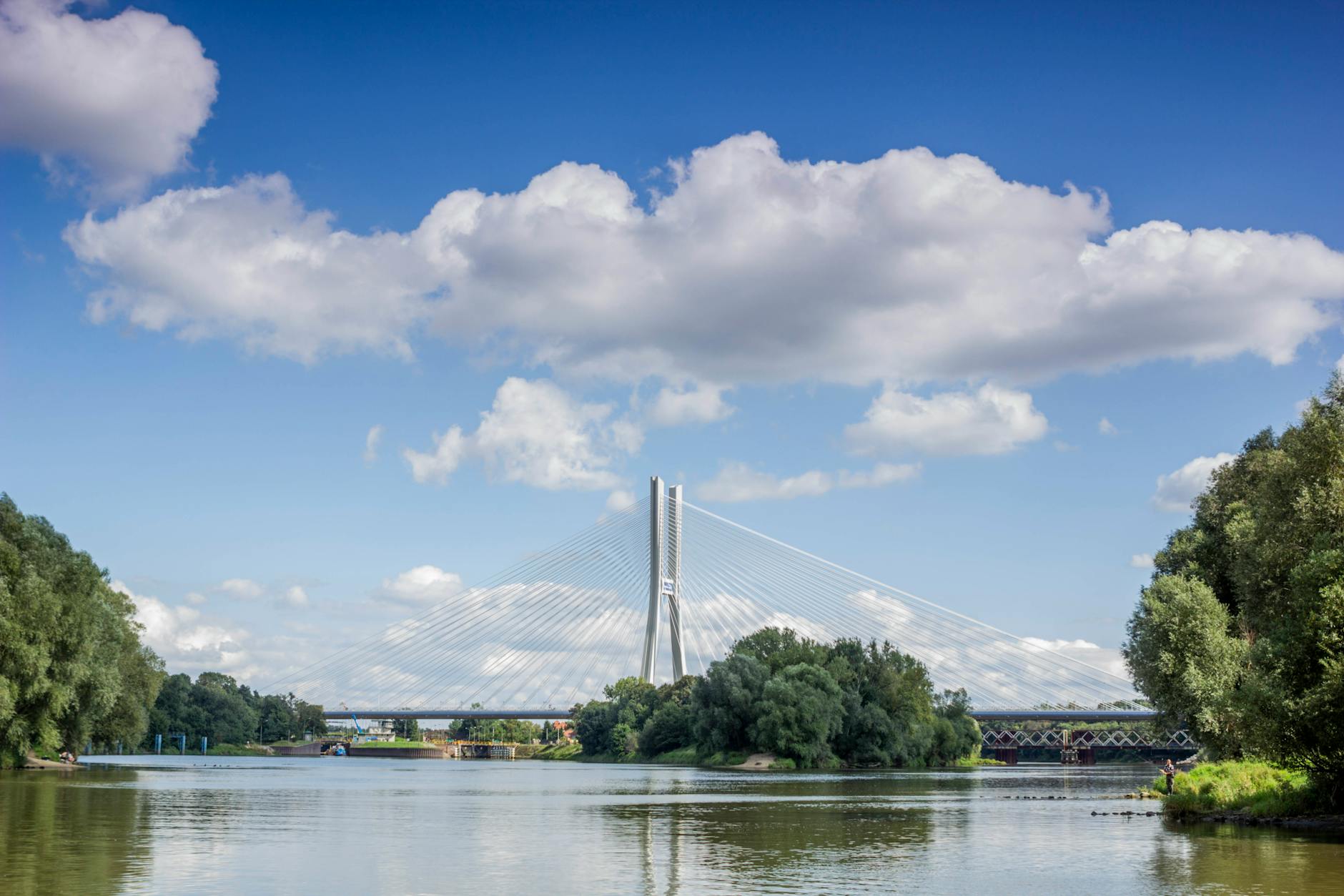 Wroclaw bridges and river for tourist walking plans.