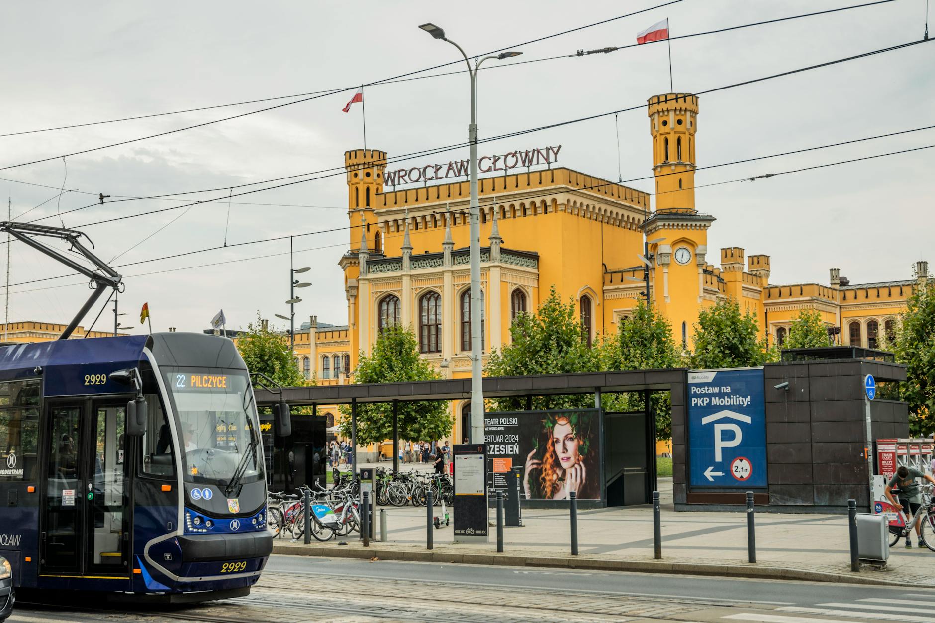Wroclaw tram and street for medical-constraints transport planning.