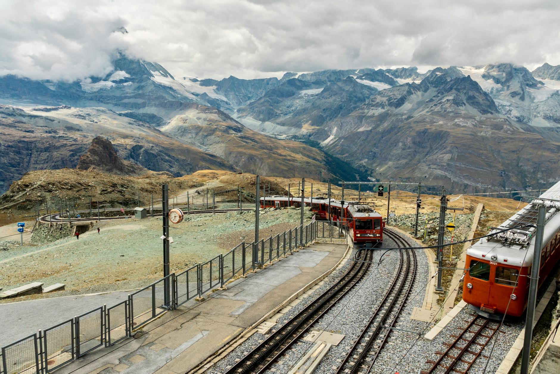 Gornergrat railway in Zermatt for academic conference arrival planning.