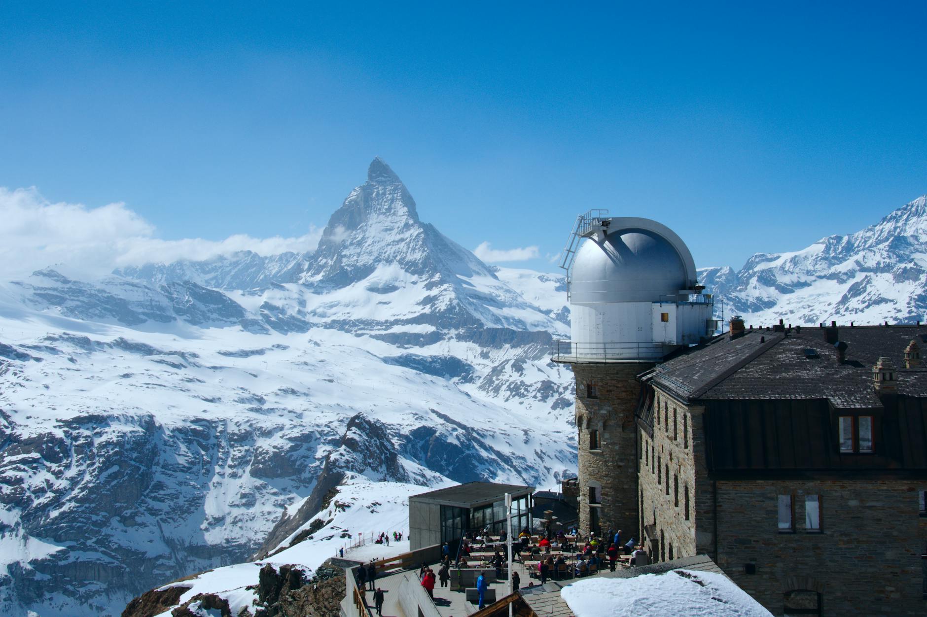 Matterhorn and Gornergrat hotel view for academic conference report planning.
