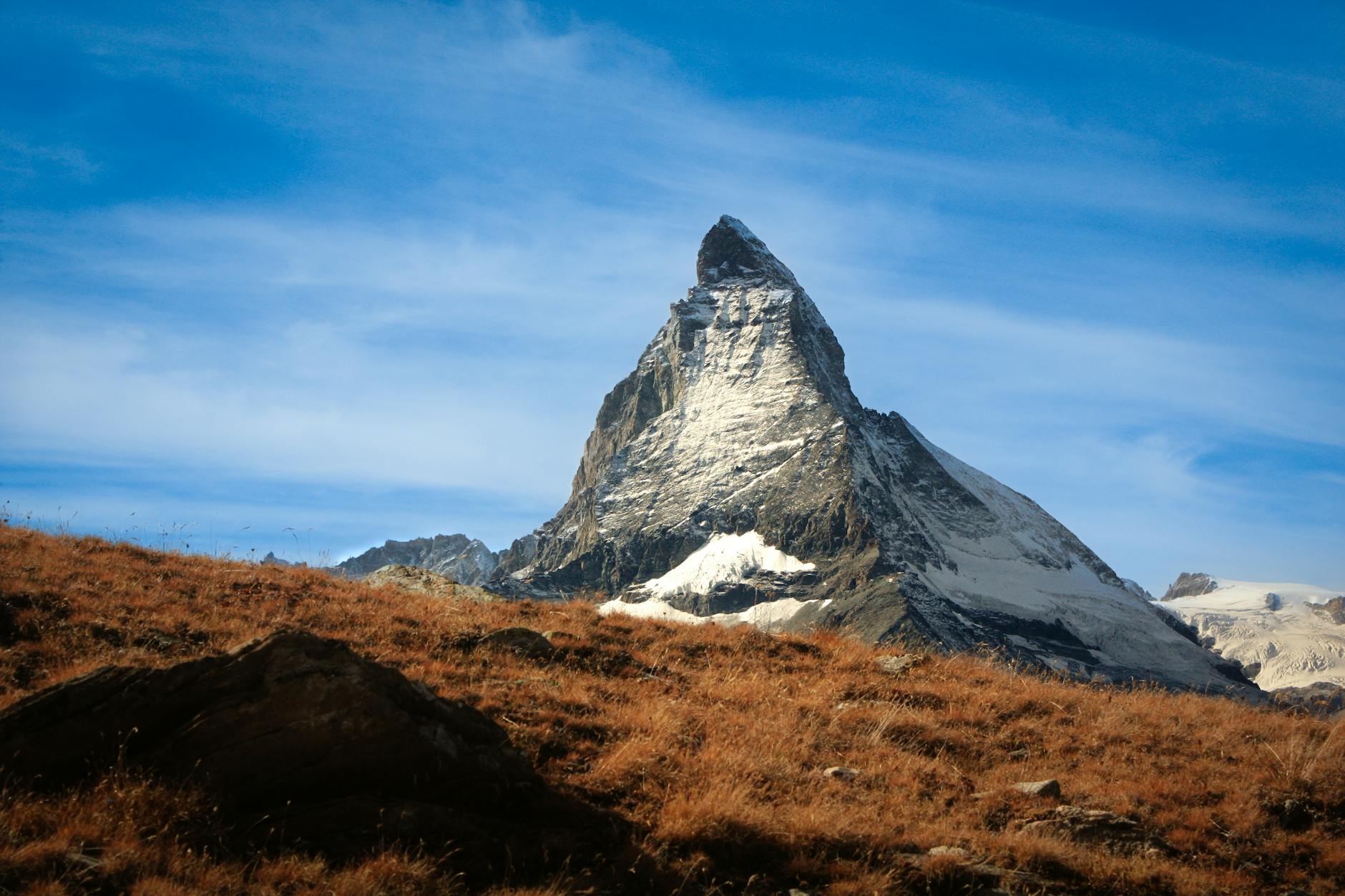 Matterhorn reflected in a lake for budget viewpoint planning.