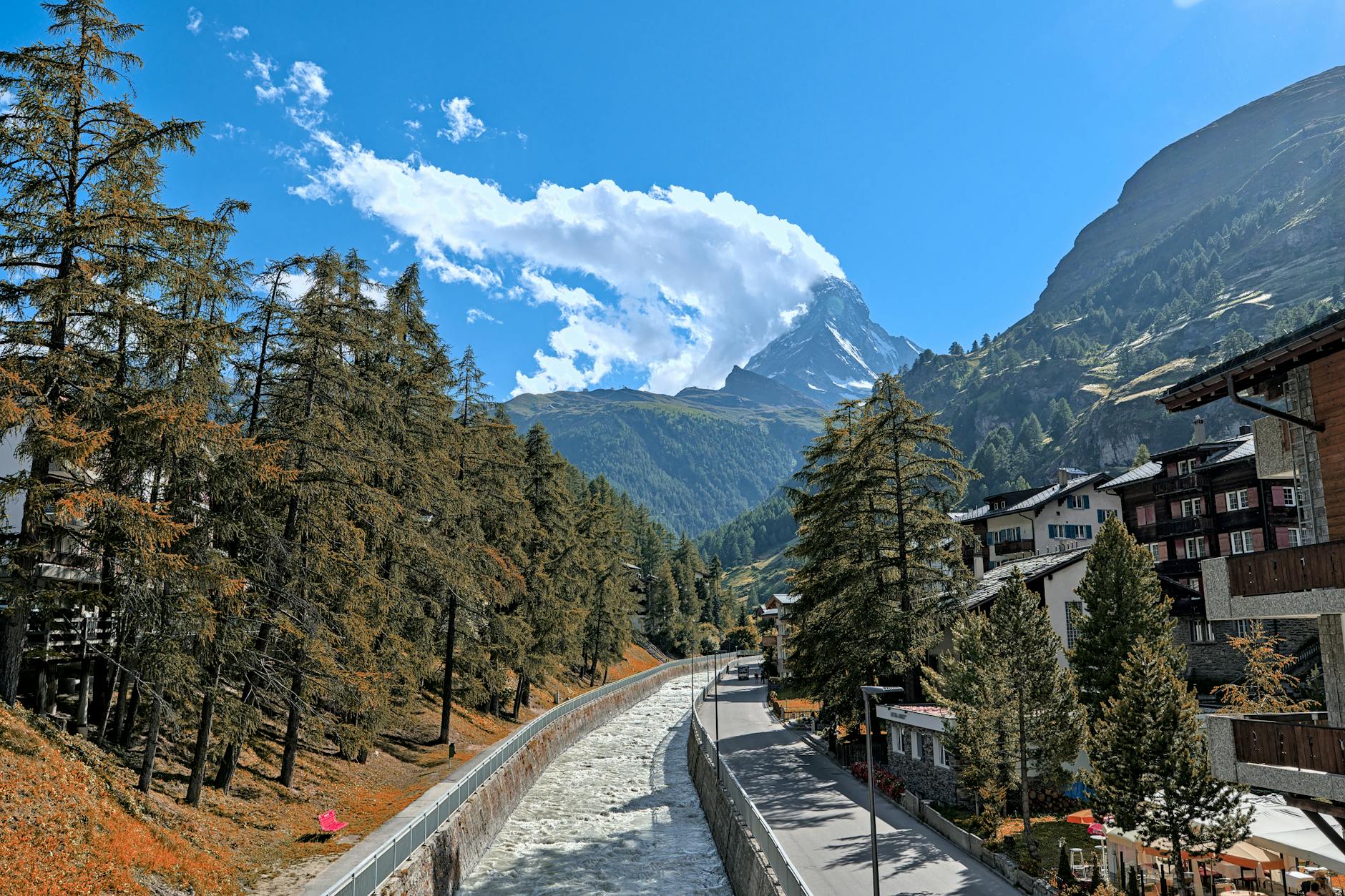 Zermatt village and Matterhorn for business venue selection planning.