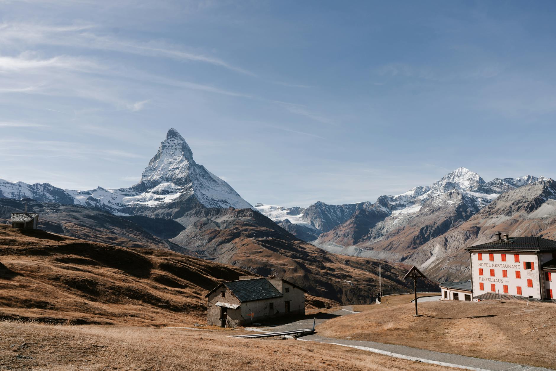 Matterhorn and Zermatt chalets for business hotel placement planning.