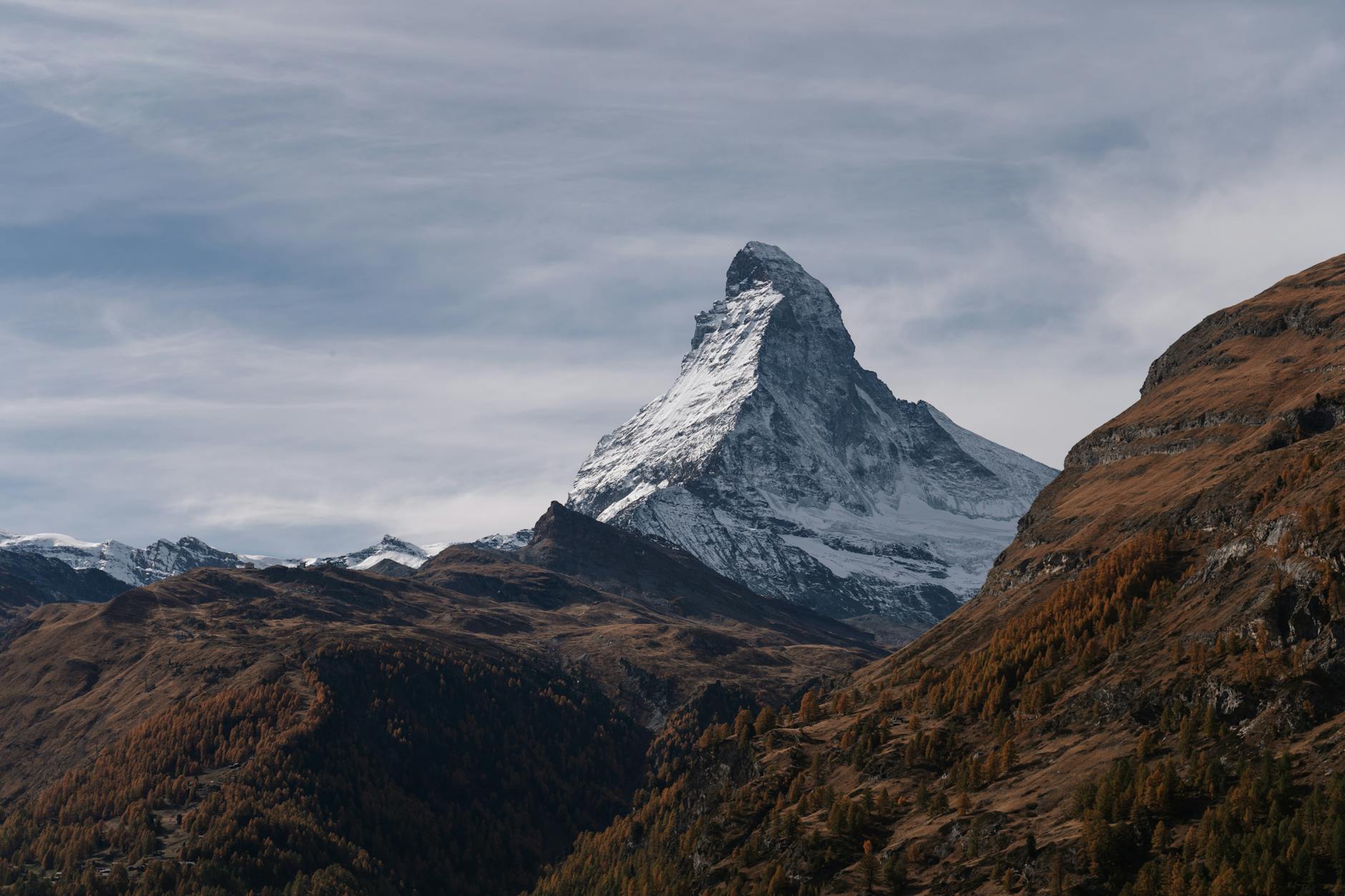 Autumn Matterhorn view for Zermatt conference materials planning.