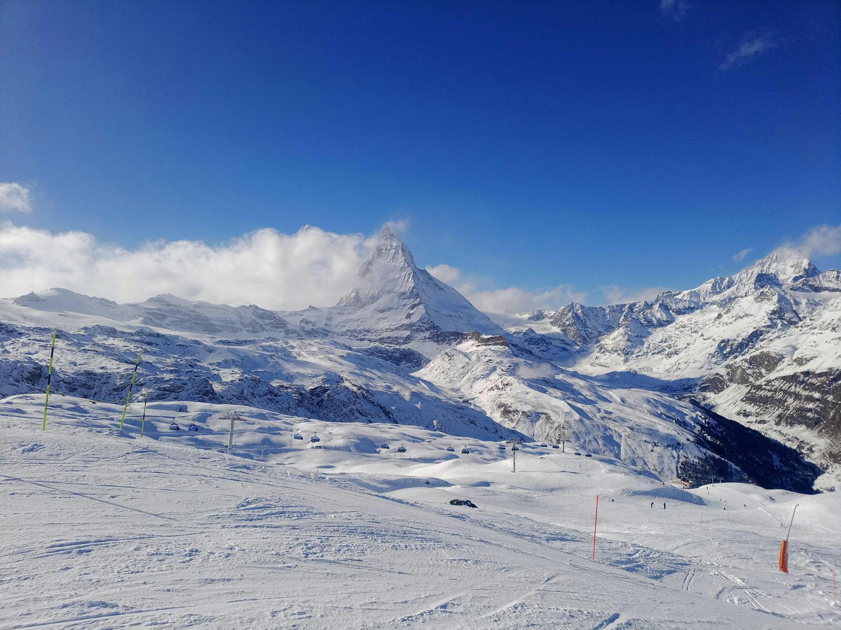 Snowy Matterhorn for Zermatt luxury weather and budget planning.