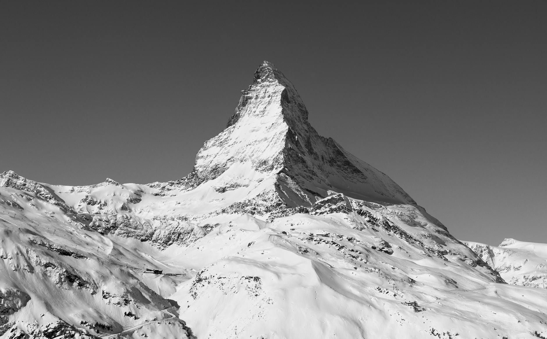 Matterhorn ridge and alpine route for Zermatt sales report planning.