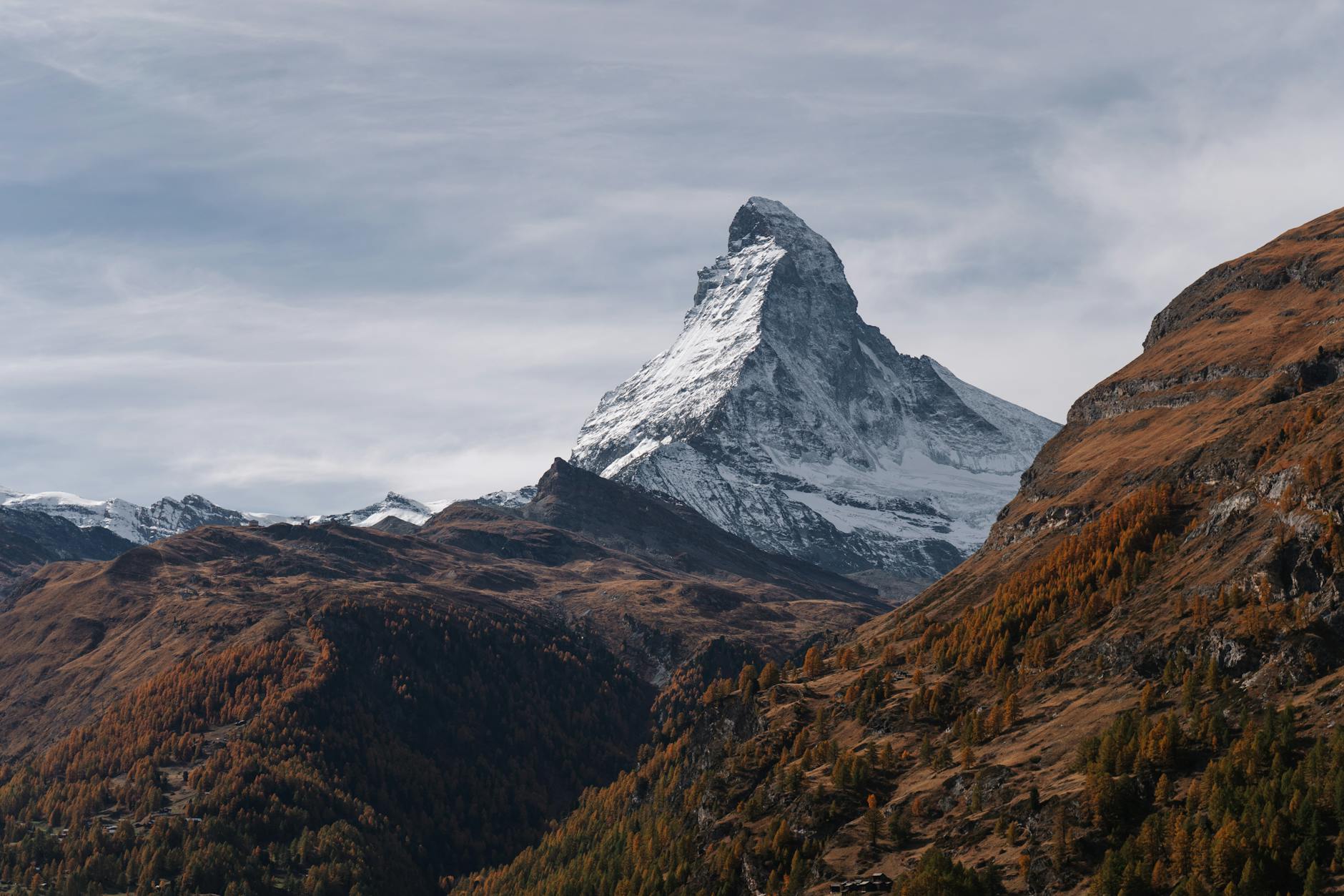Matterhorn and mountain landscape for Zermatt sales material planning.