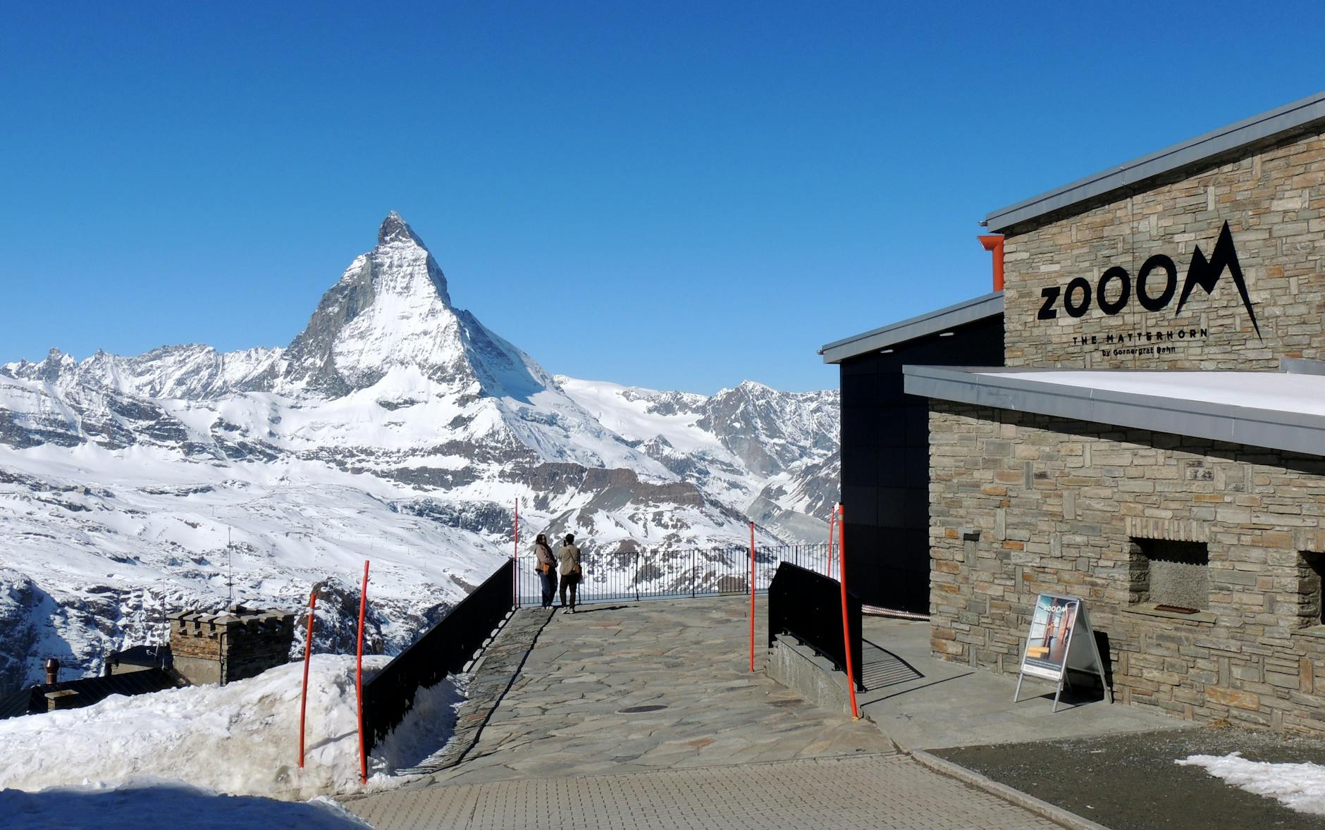 Matterhorn winter observatory view for solo Zermatt travel report planning.