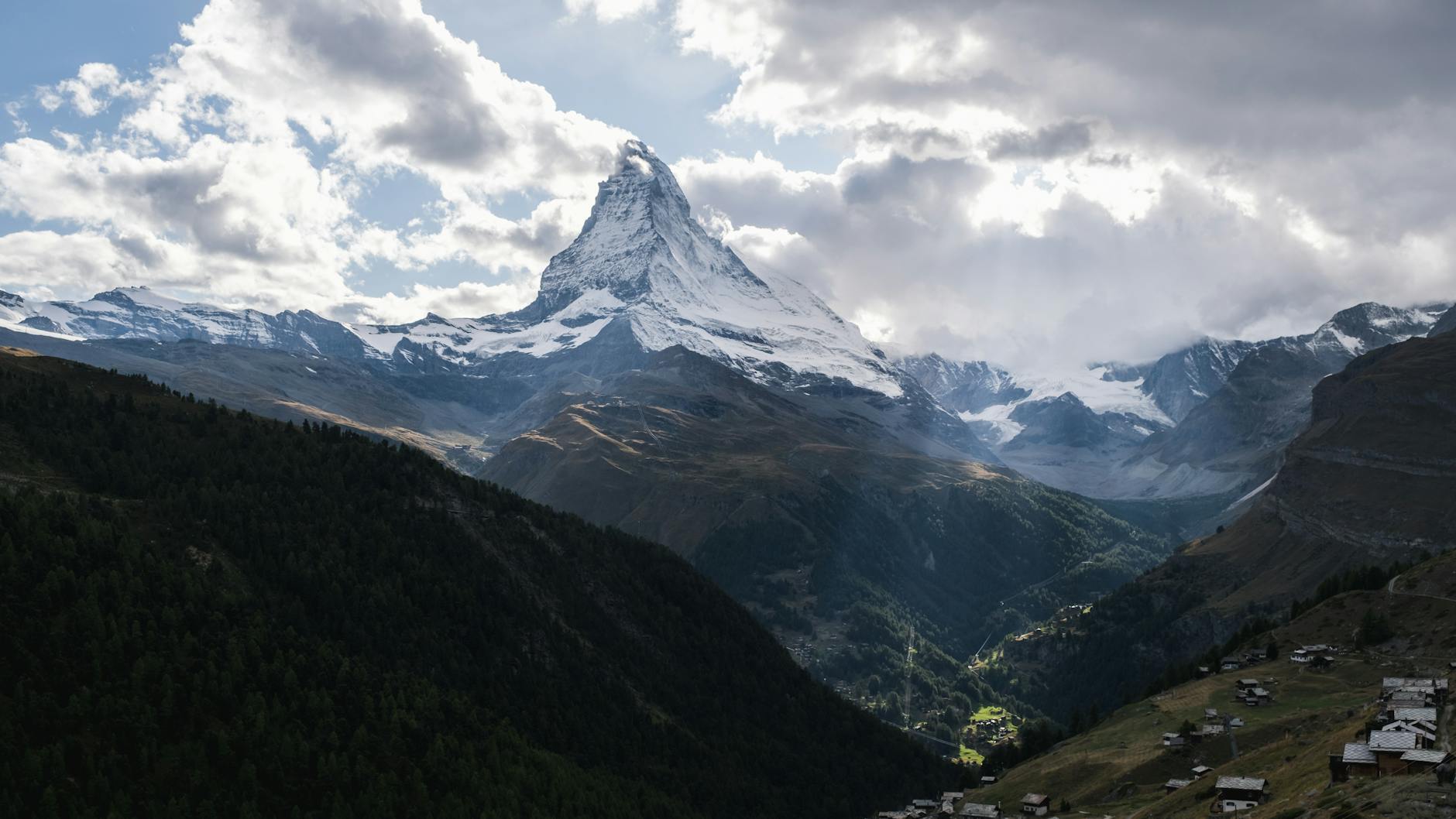 Mountain village valley near Zermatt for solo traveler planning.