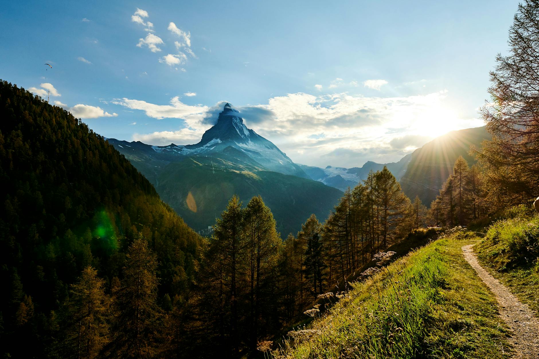 Swiss alpine mountains for Zermatt student communication planning.