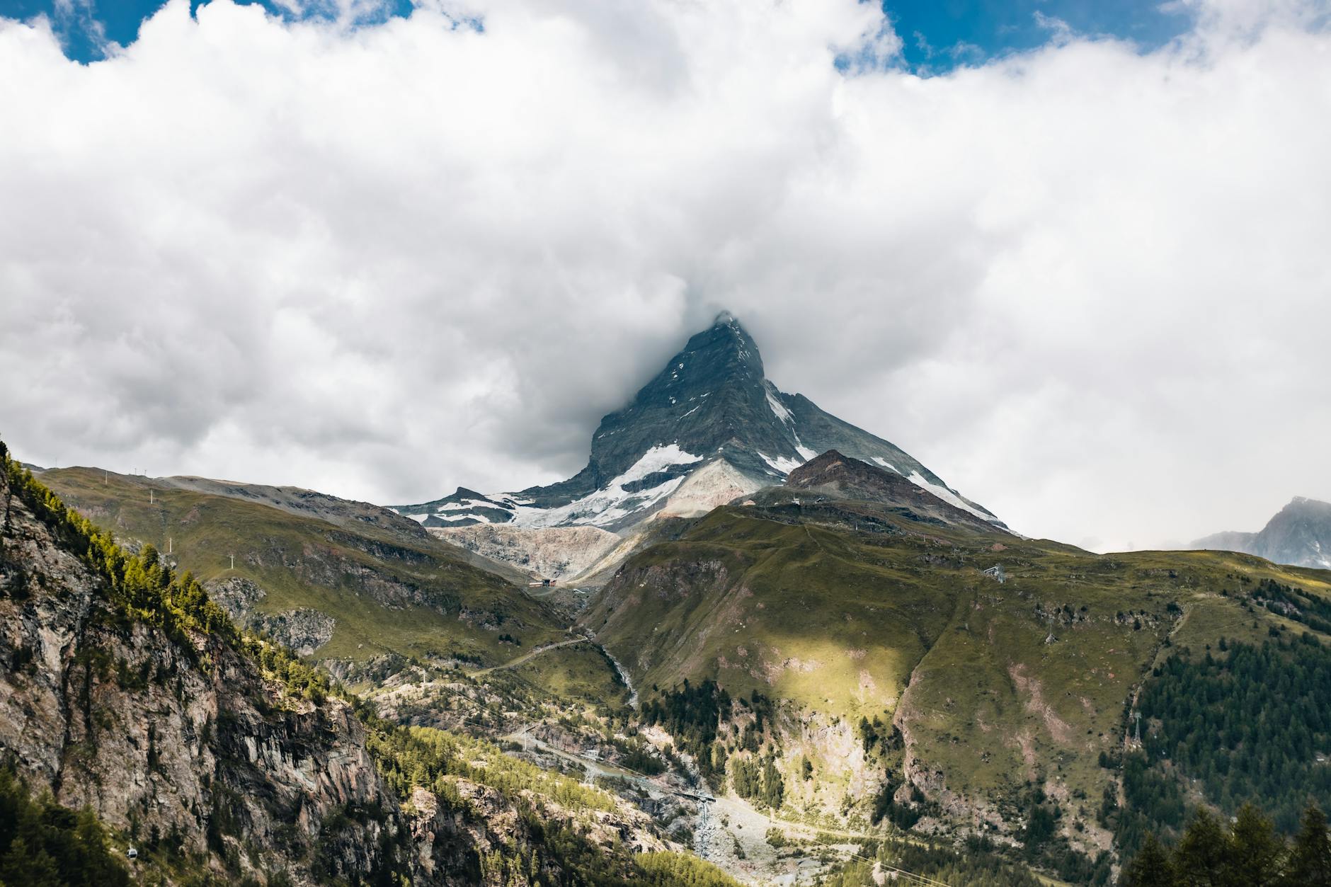 Matterhorn landscape for Zermatt tourist meal and cost planning.