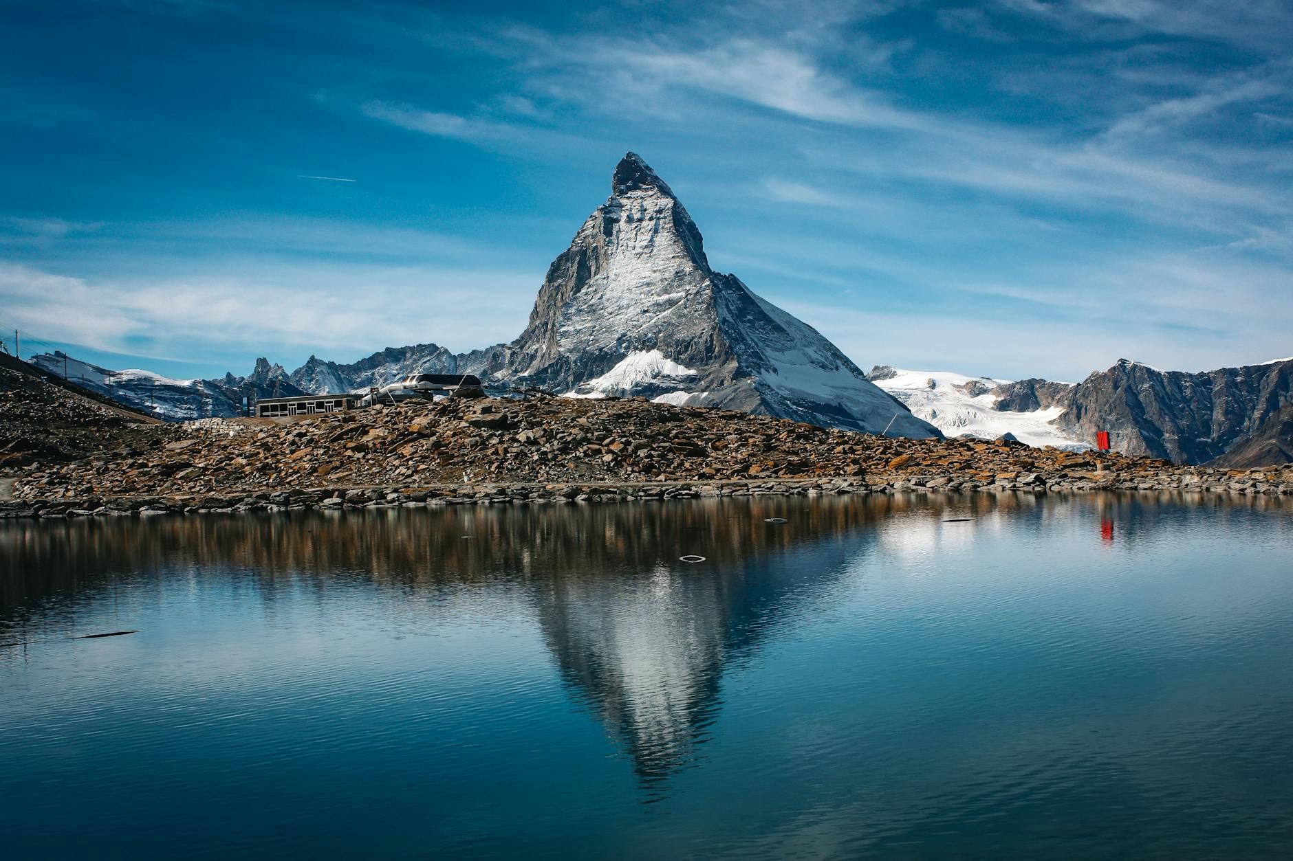 Matterhorn reflected in a lake for Zermatt clothing and weather planning.