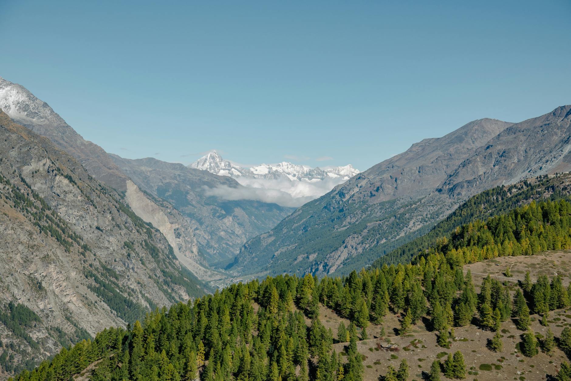 Matterhorn and alpine landscape for Zermatt woman traveler report planning.