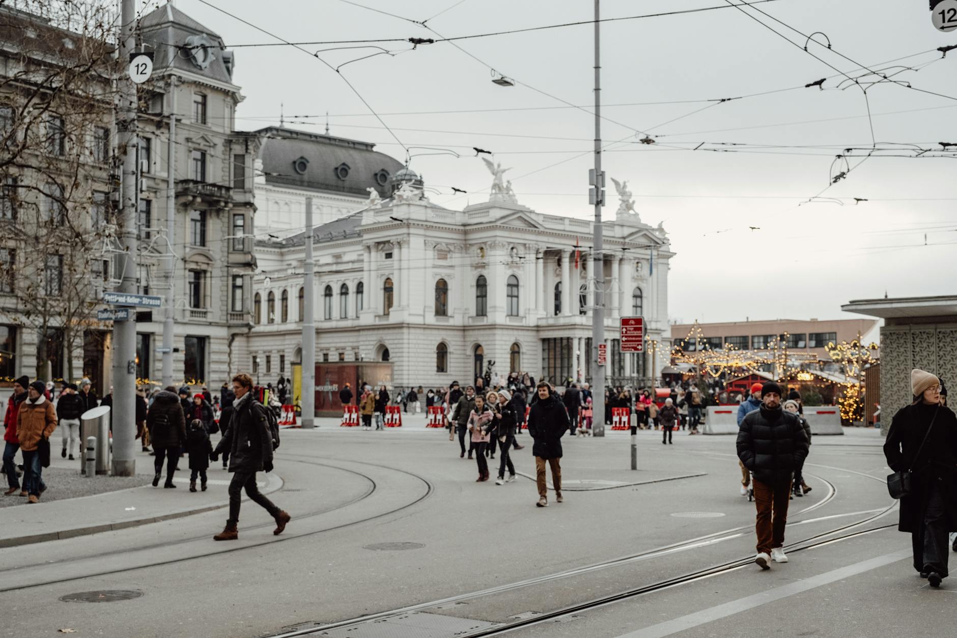 Zurich street scene context for budget traveler planning.