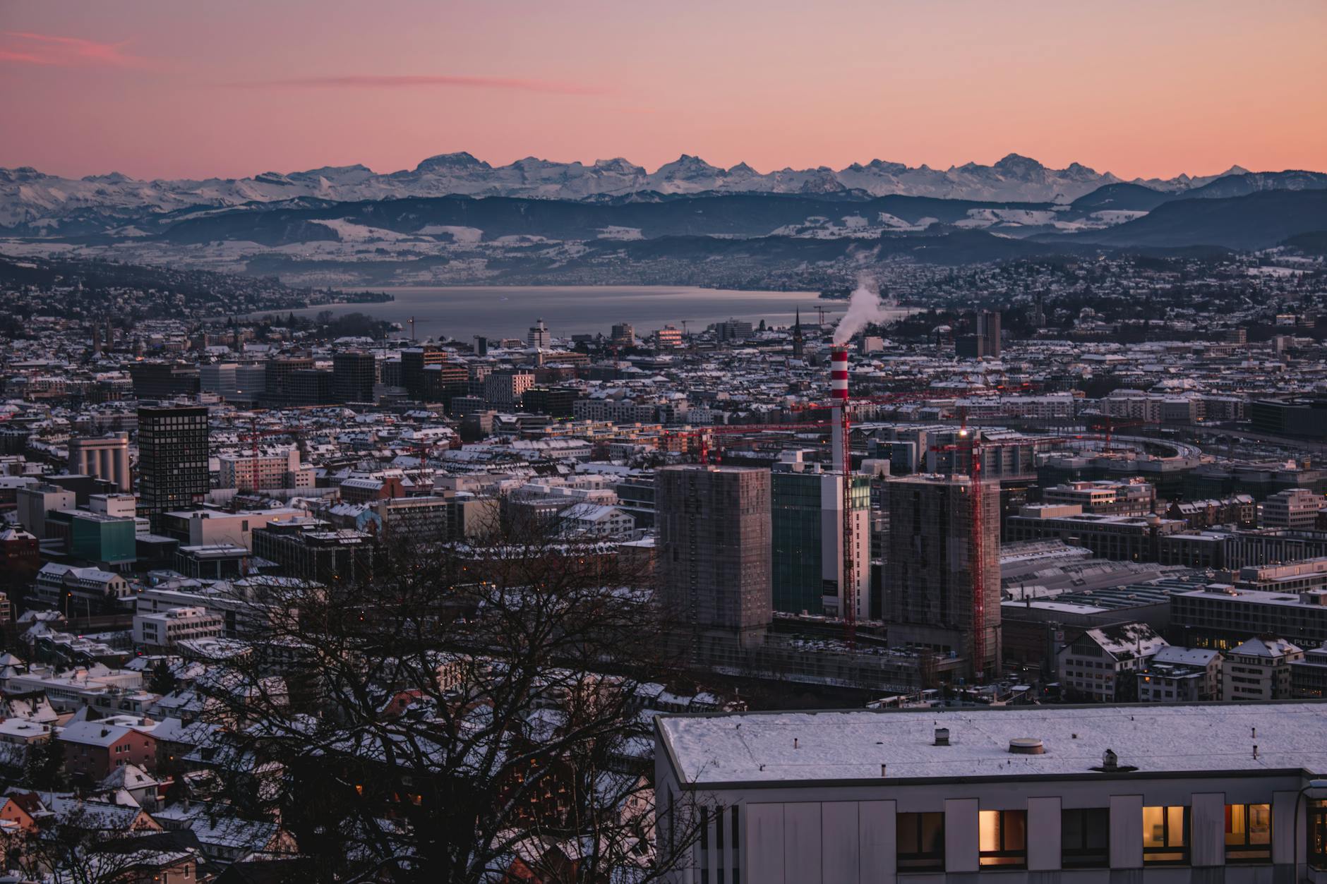 Zurich skyline and Alps context for business travel planning.
