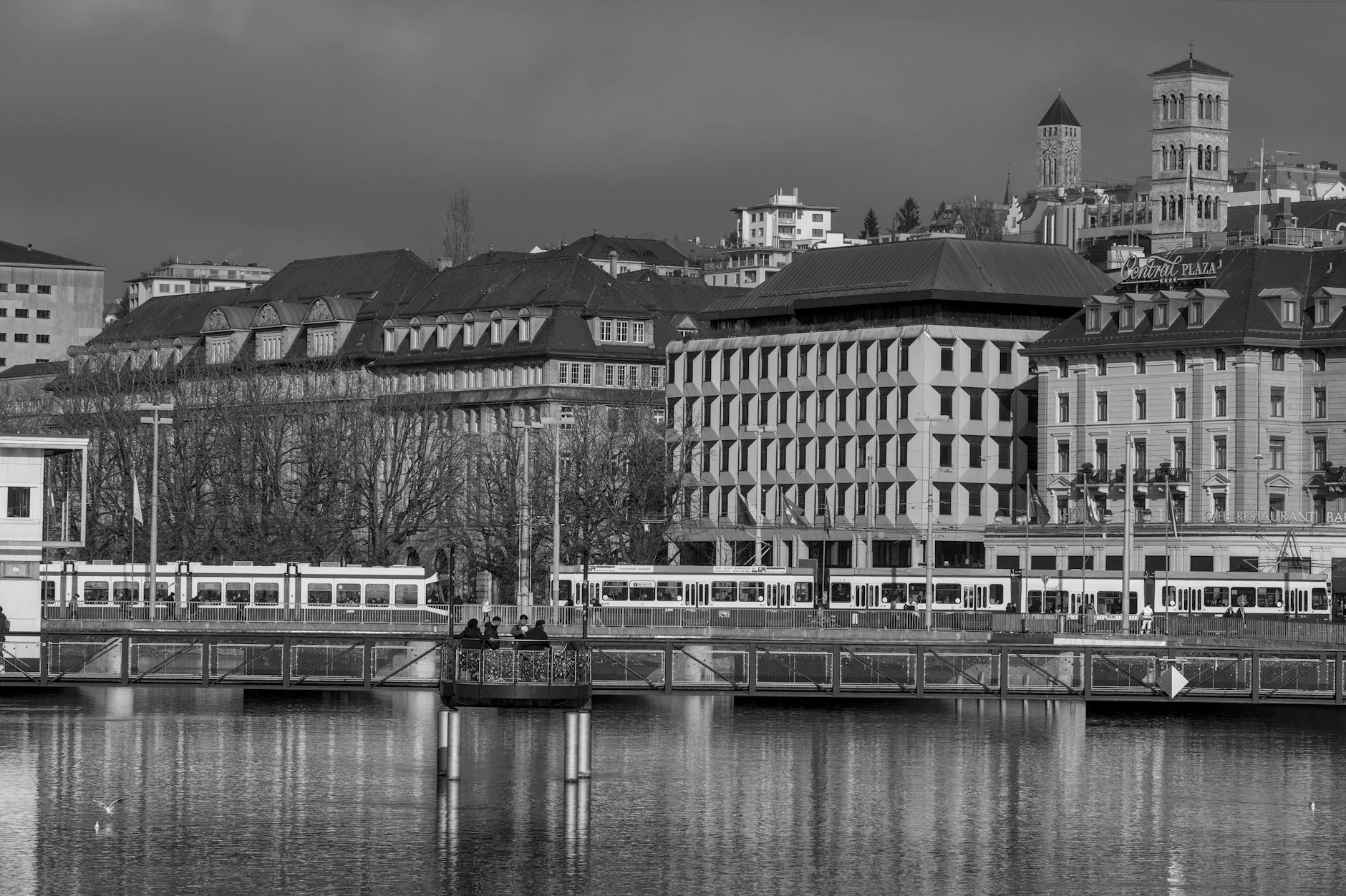 Zurich tram bridge context for conference arrival routing.