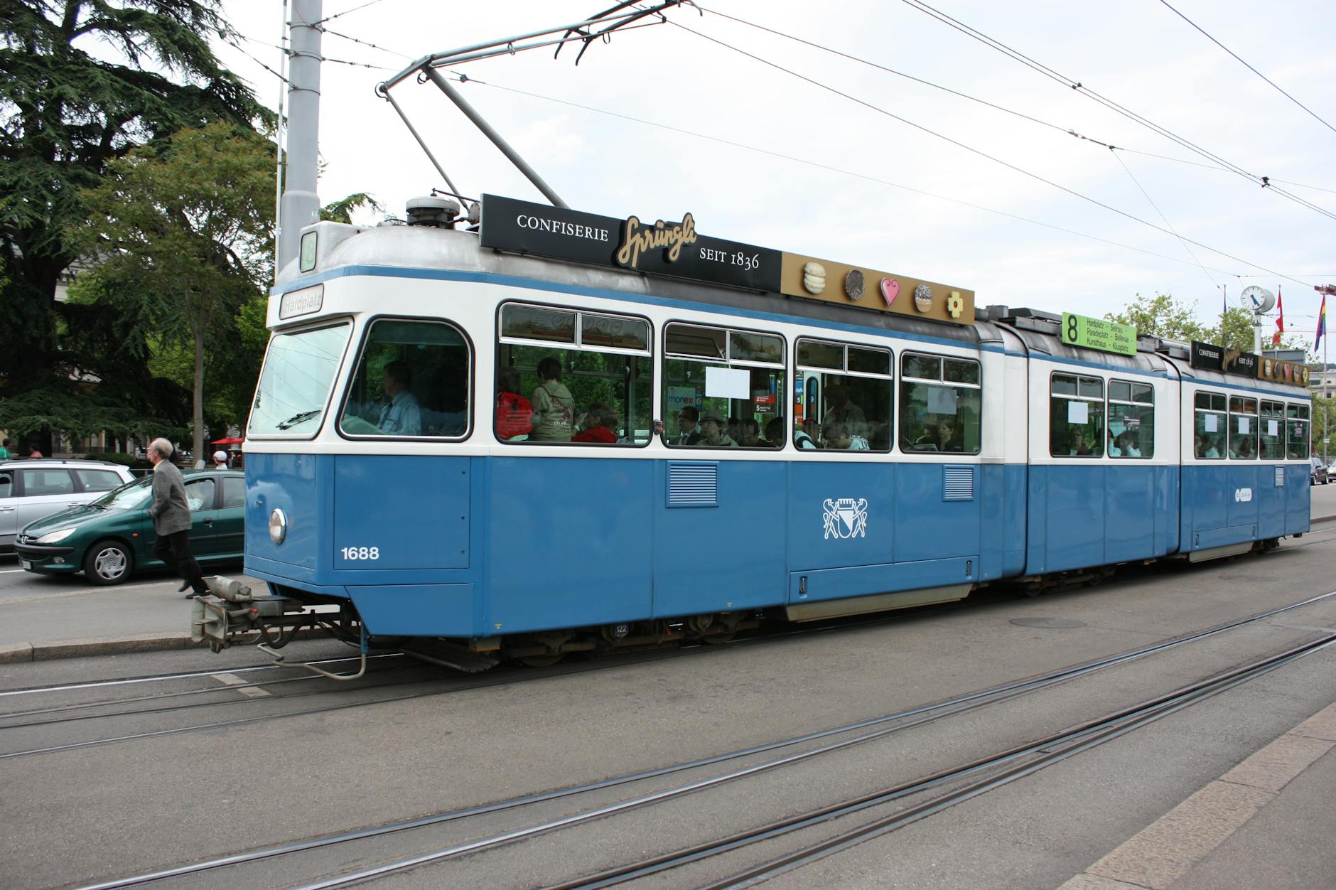 Zurich tram street context for conference movement planning.