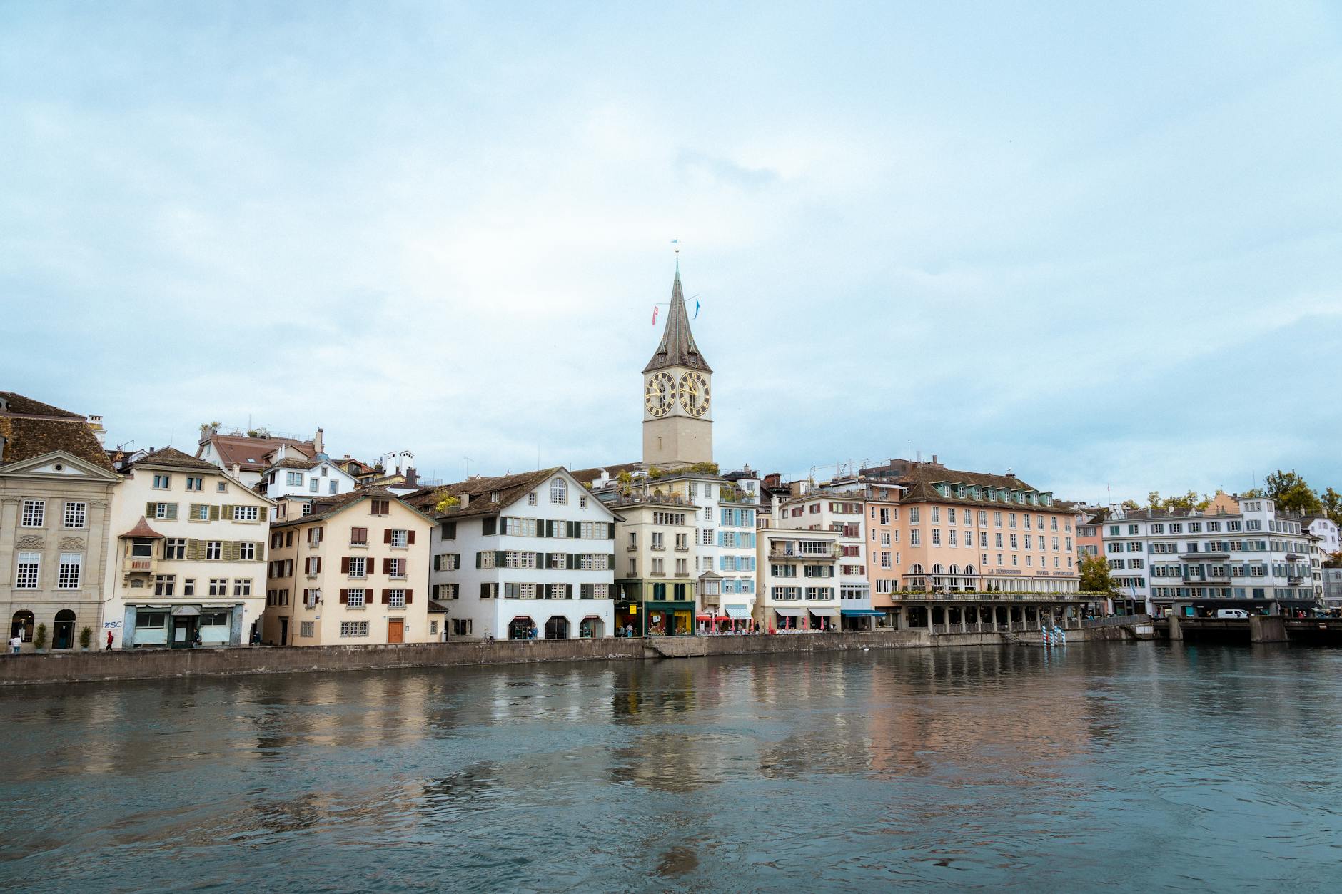 Lake Zurich and clock tower context for family travel planning.