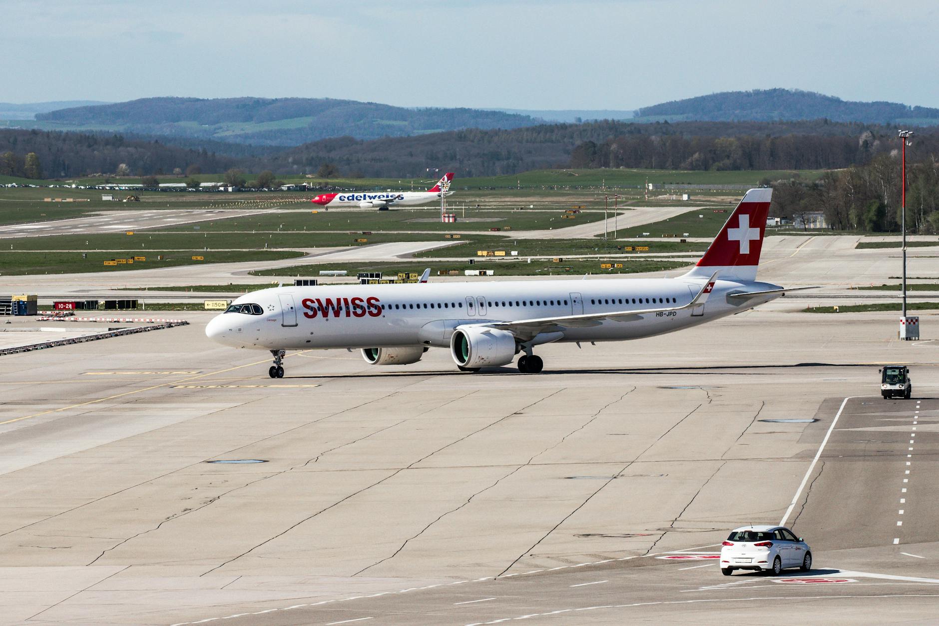 Zurich Airport runway context for investor arrival and departure timing.