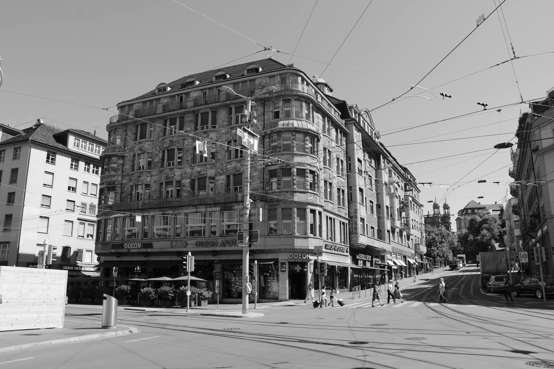 Historic urban building context for Zurich interview logistics.