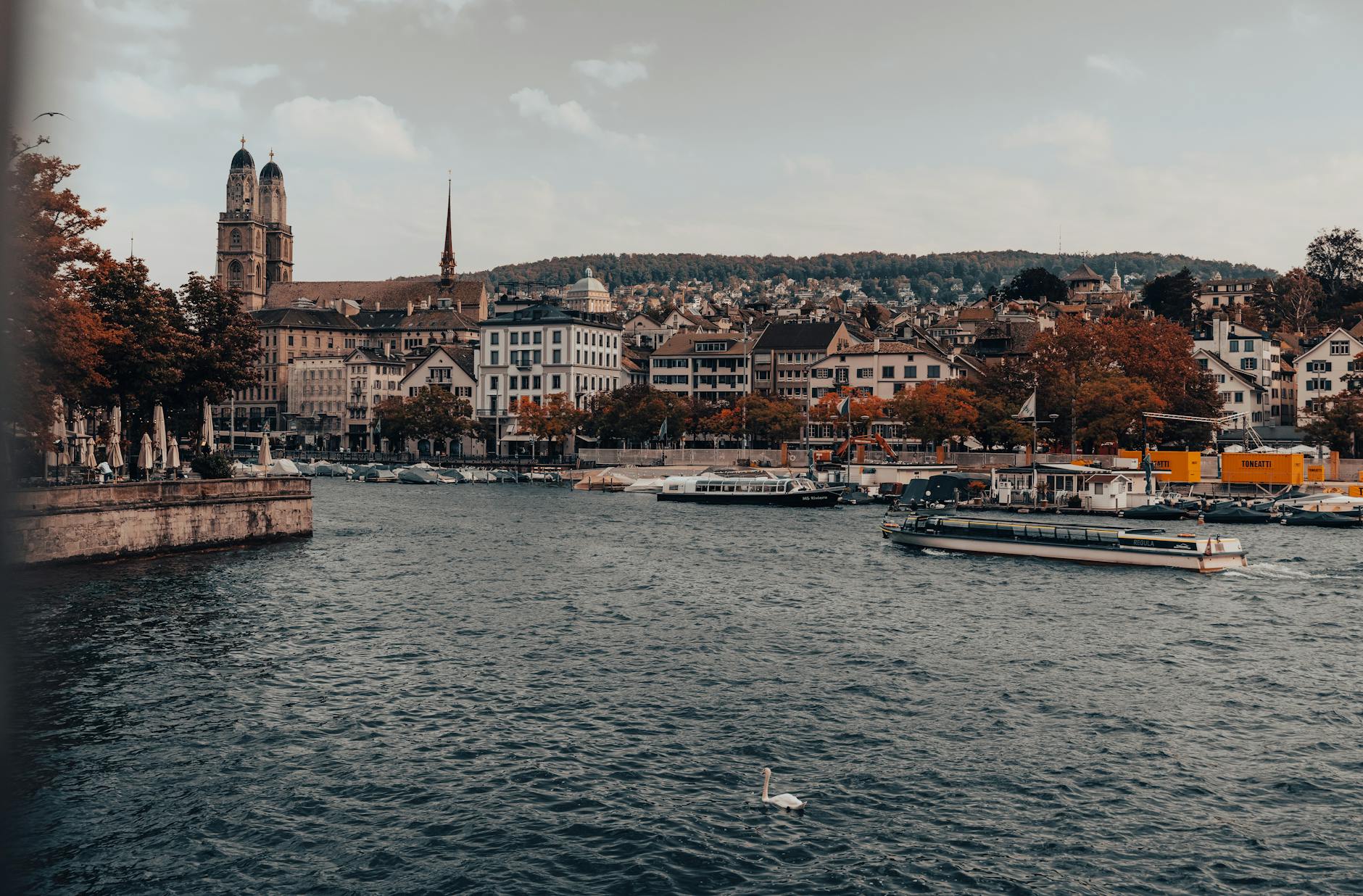 Zurich waterfront and Grossmunster context for luxury travel planning.