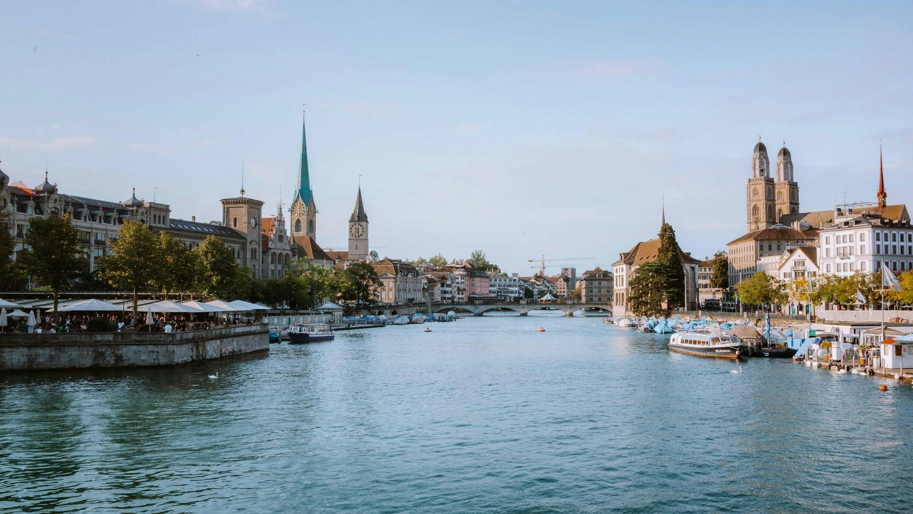 Zurich waterfront and historic landmarks context for luxury city planning.