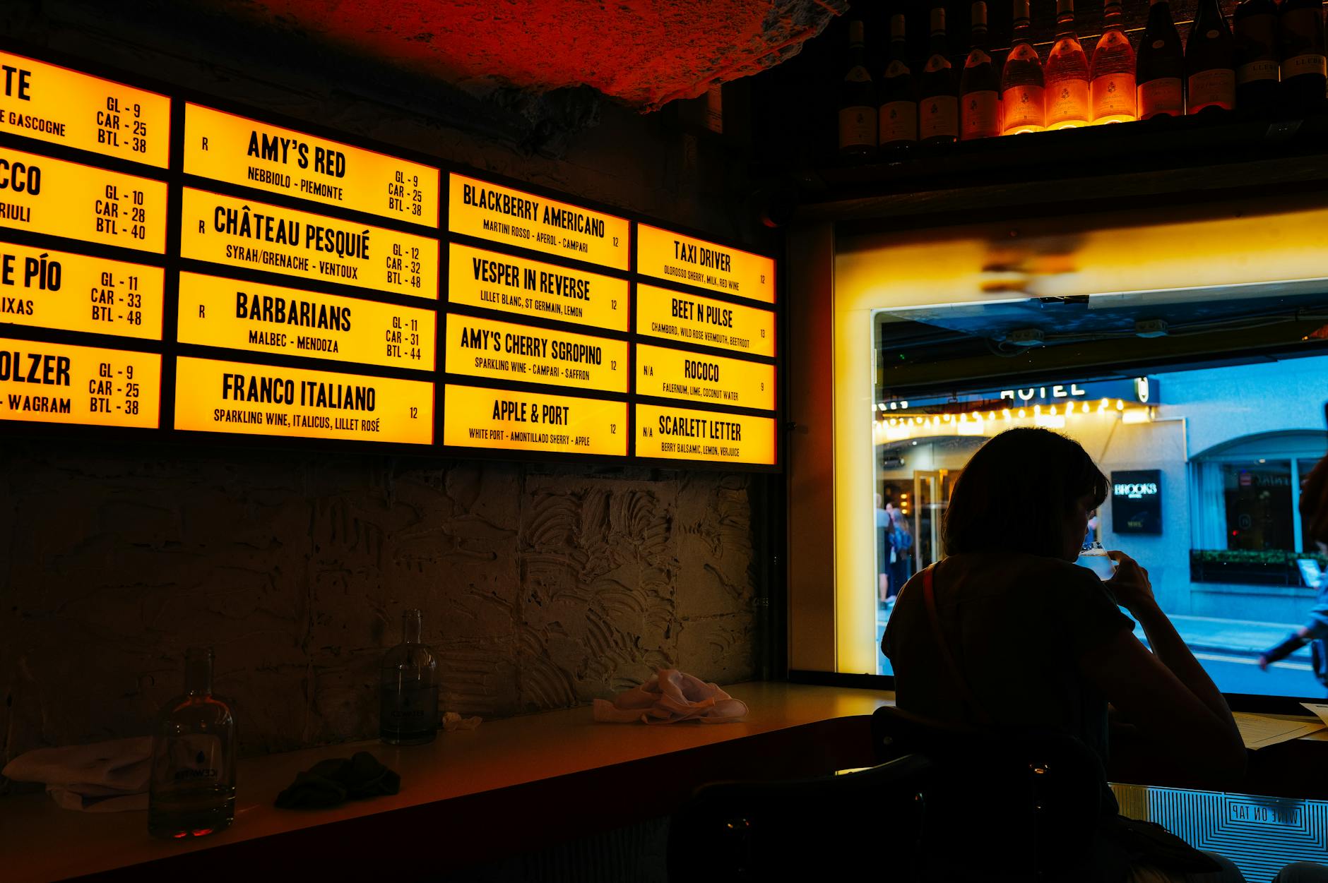 Dimly lit wine bar context for Zurich nightlife travel report planning.