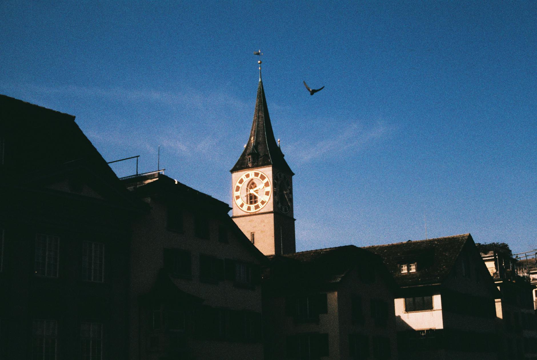 St. Peter Church and sky context for group religious travel in Zurich.