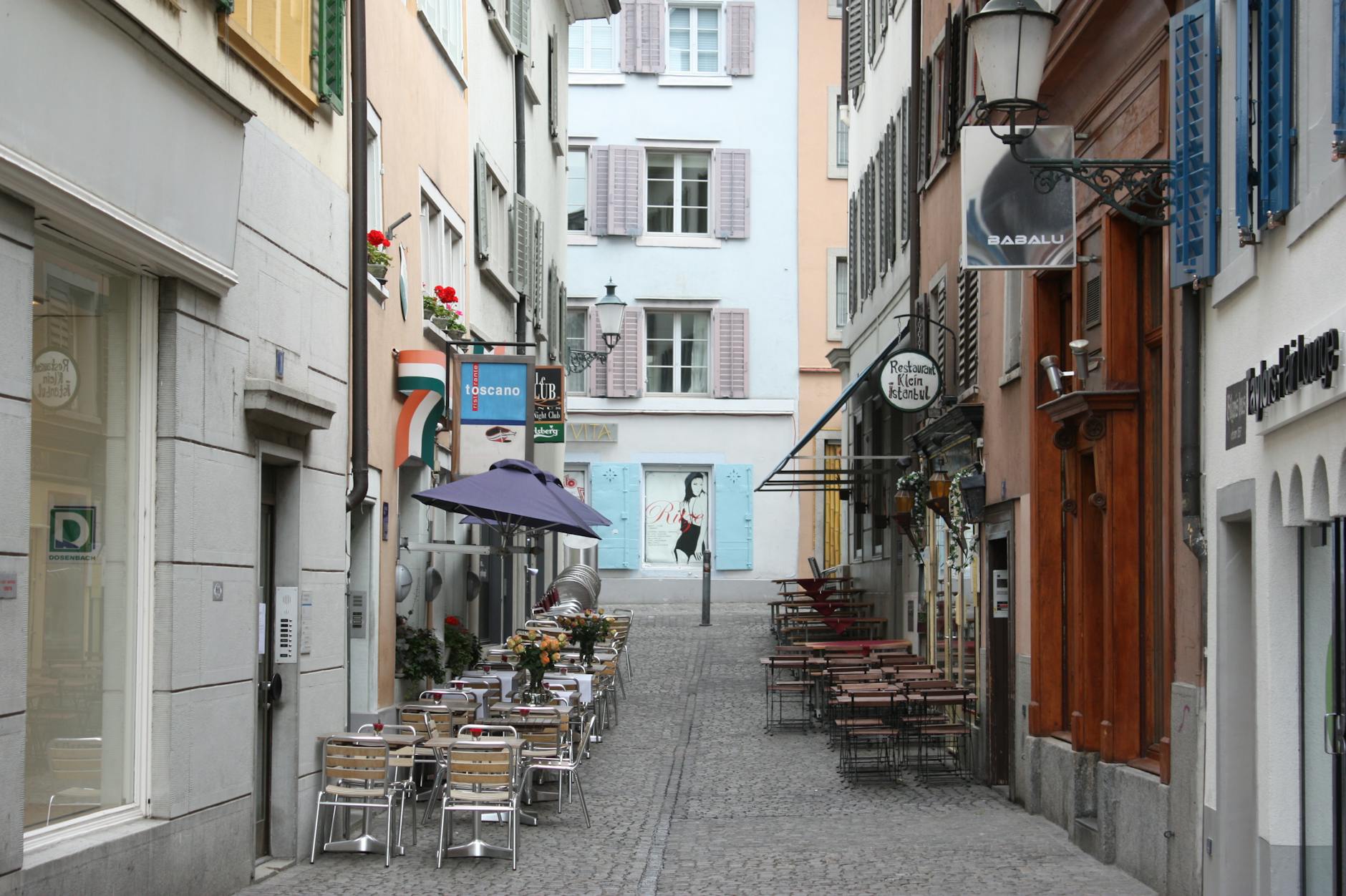 Zurich cafe alley context for solo travel planning.