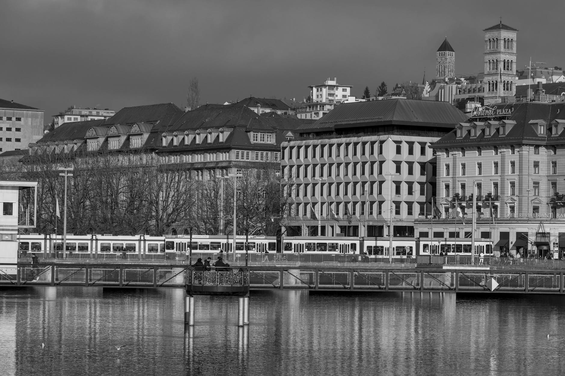 Zurich river and cityscape context for student housing planning.
