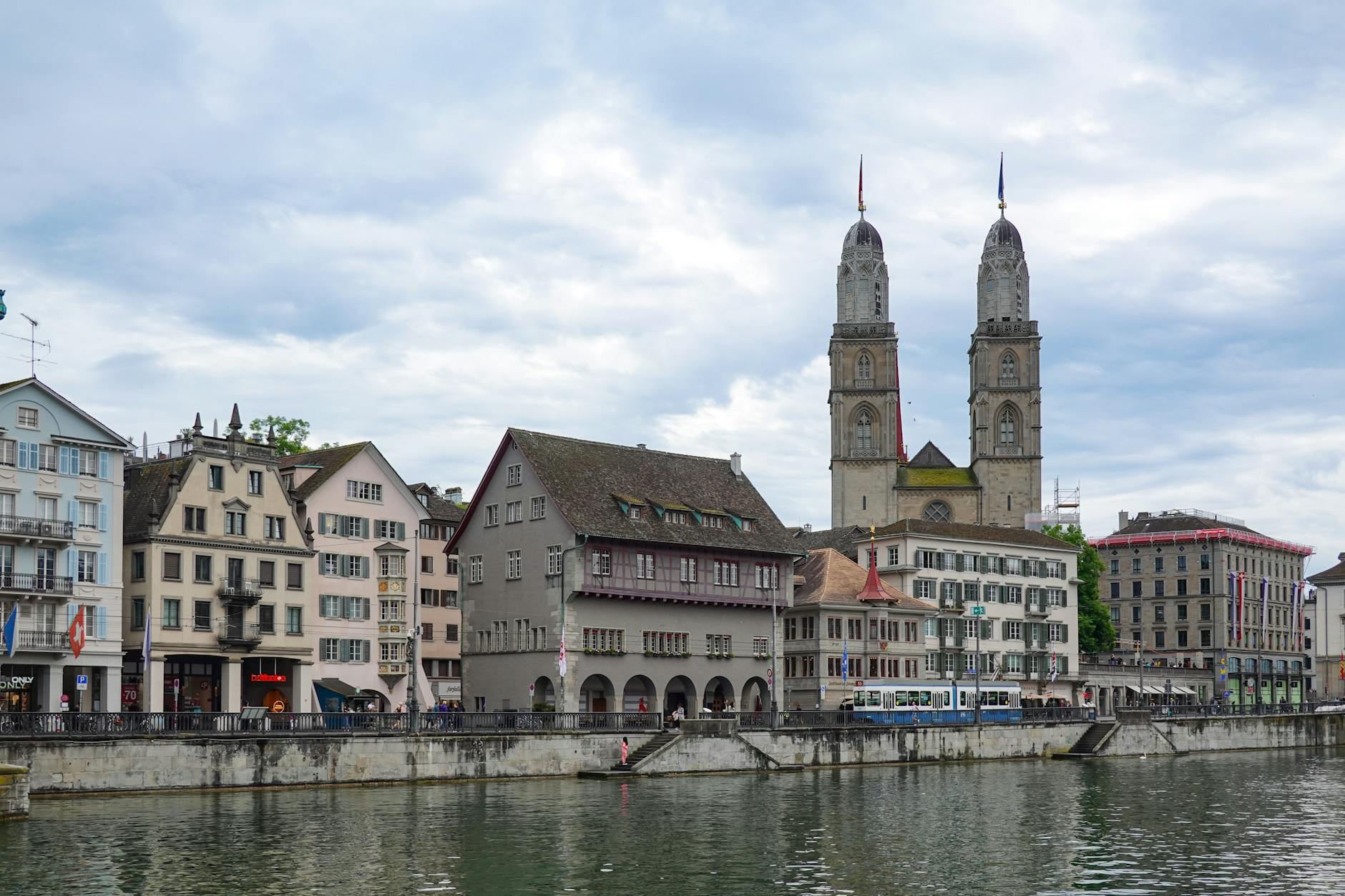 Zurich old town and Limmat riverfront context for tourist planning.