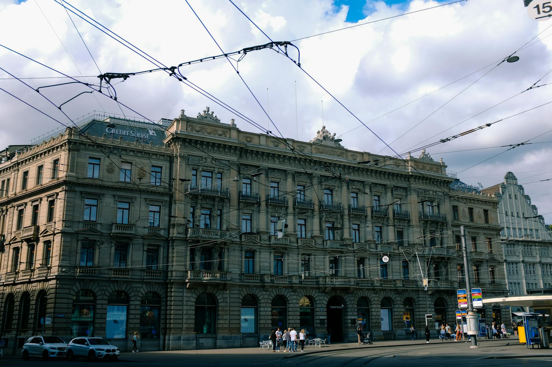 Zurich city-center tram lines context for trade-show arrival routing.