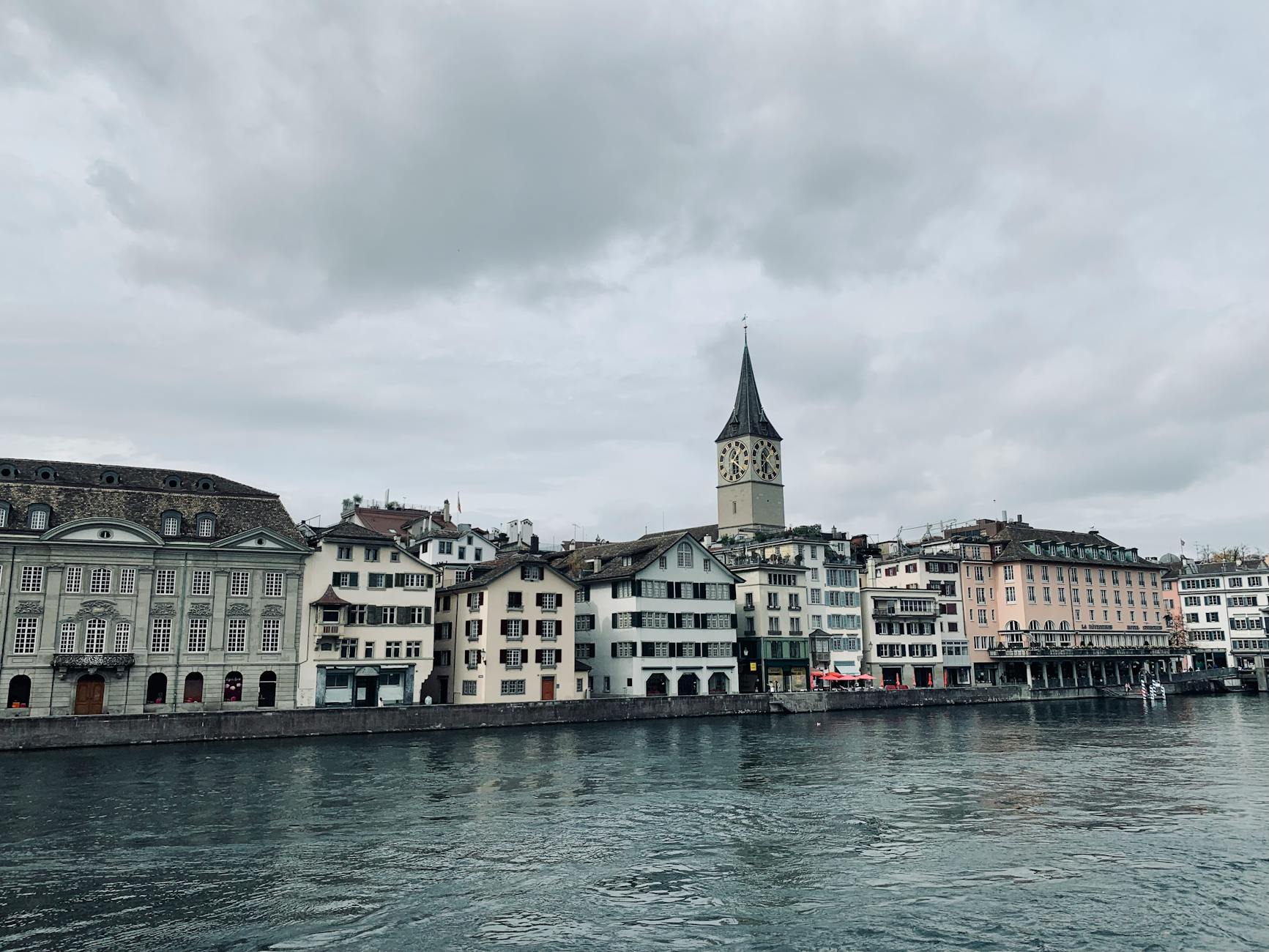 Zurich riverside and church context for conservative arrival planning.