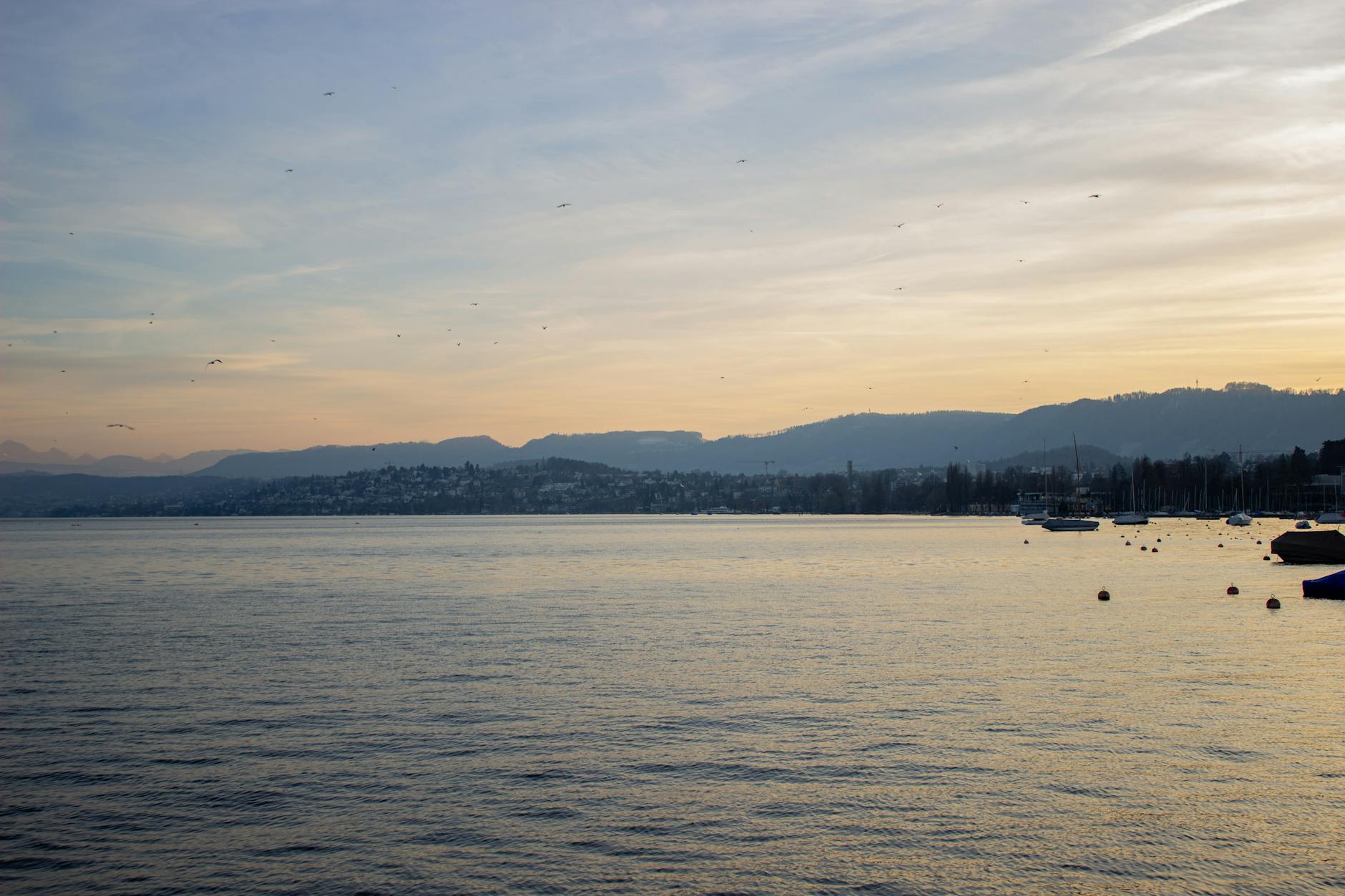 Lake Zurich sunset context for pacing movement with medical constraints.