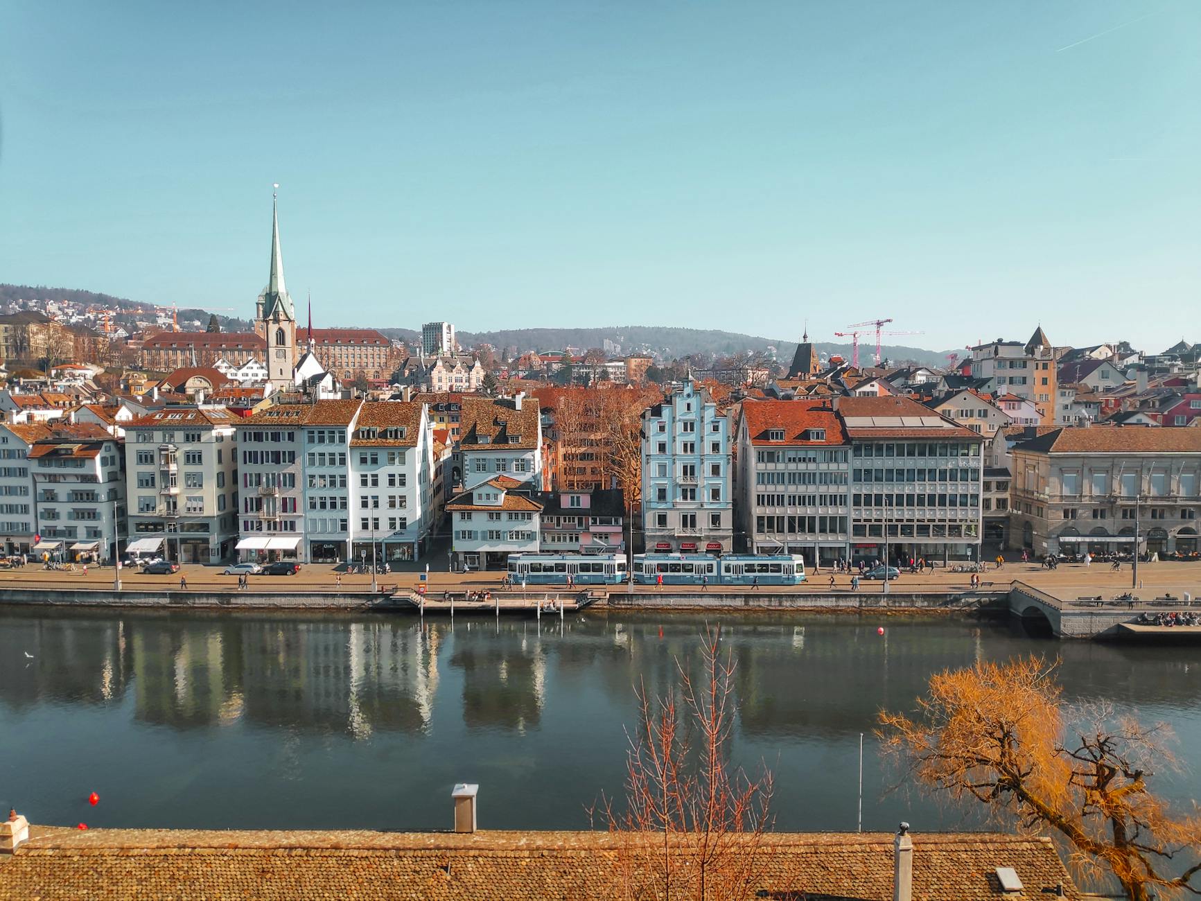Zurich Limmat riverfront context for arrival and transfer planning.