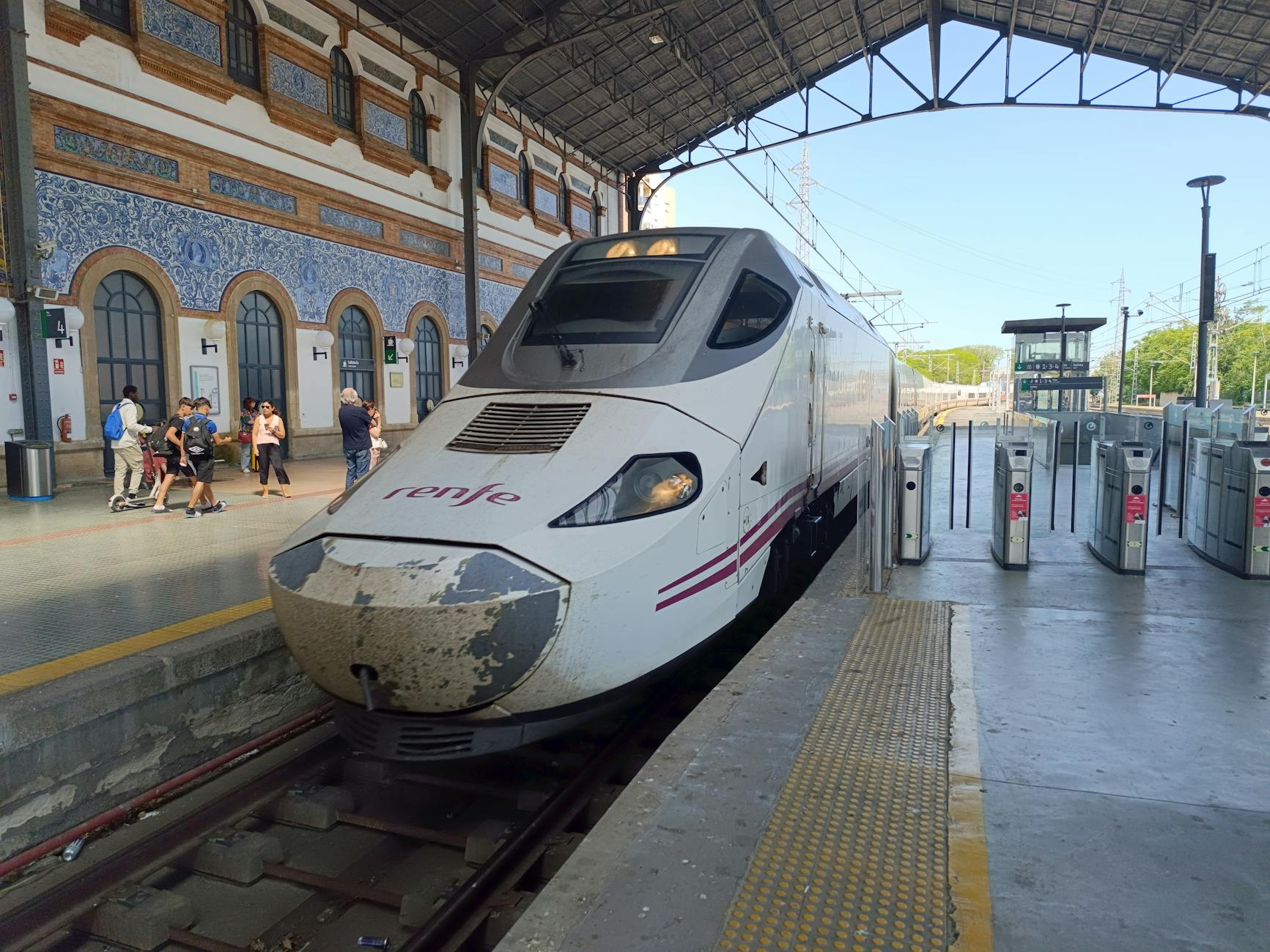 High-speed rail service at Jerez de la Frontera station in Spain.