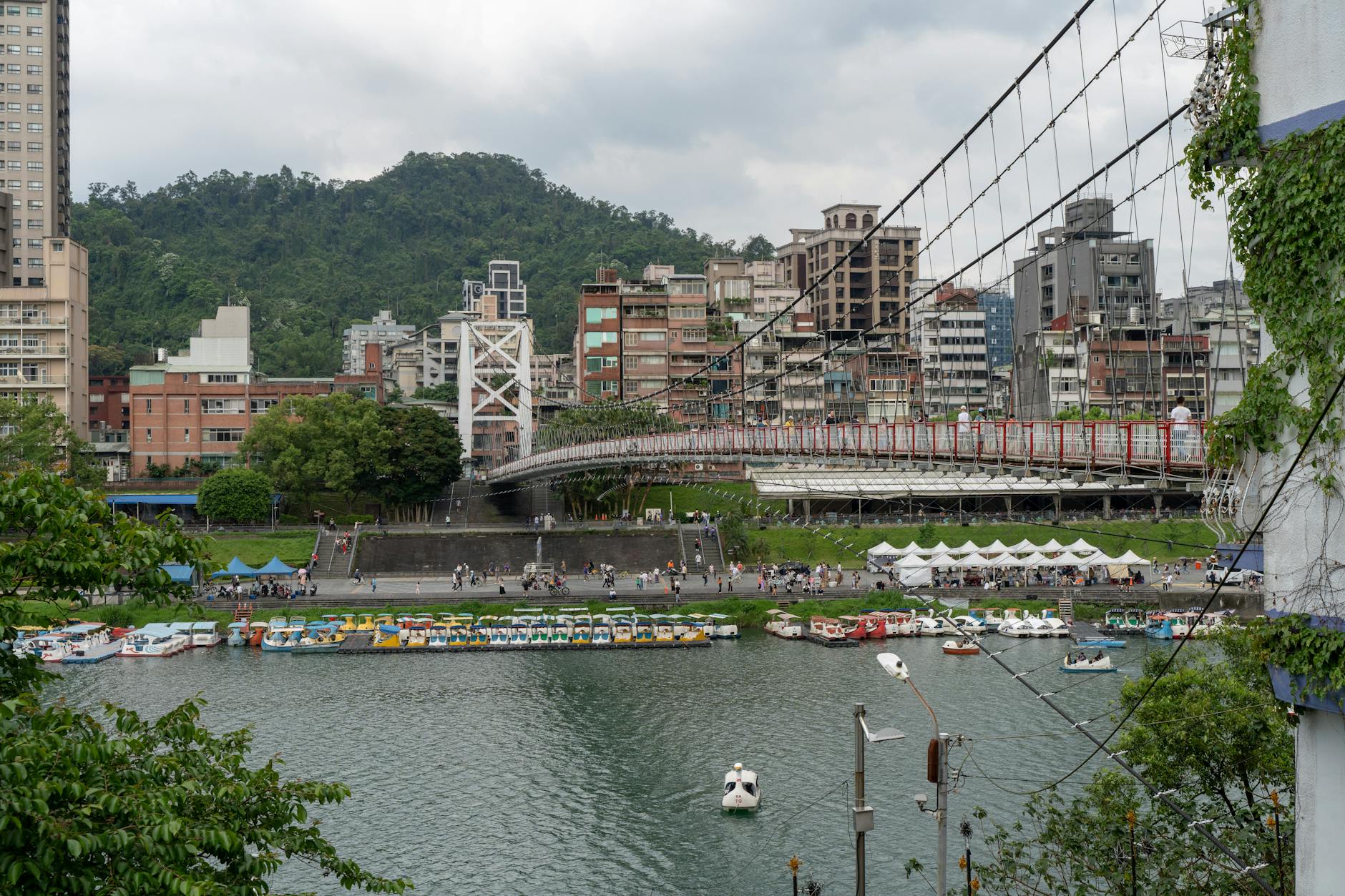 Taiwan riverside water transport scene.